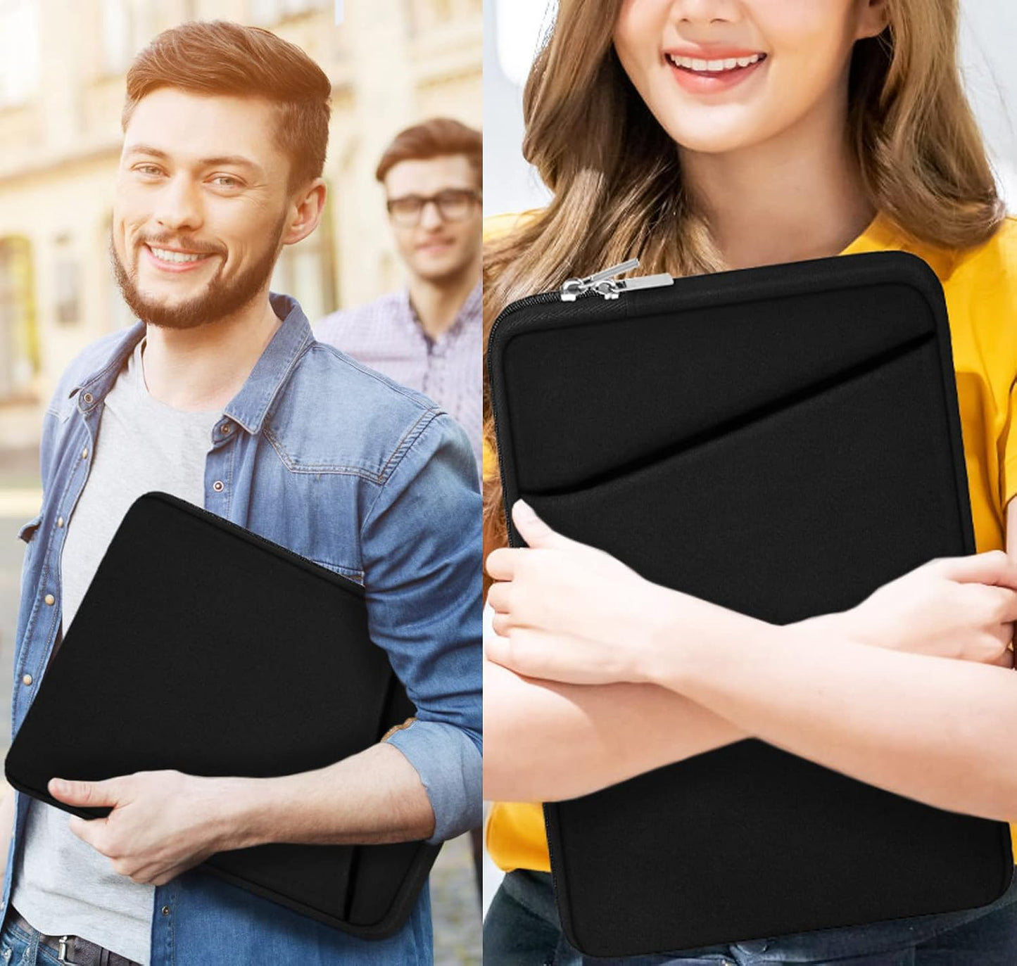 Askuko 15.6 inch Laptop Sleeve, Durable Briefcase Shockproof Protective Case, Handbags Portable Laptop Bag for HP Dell