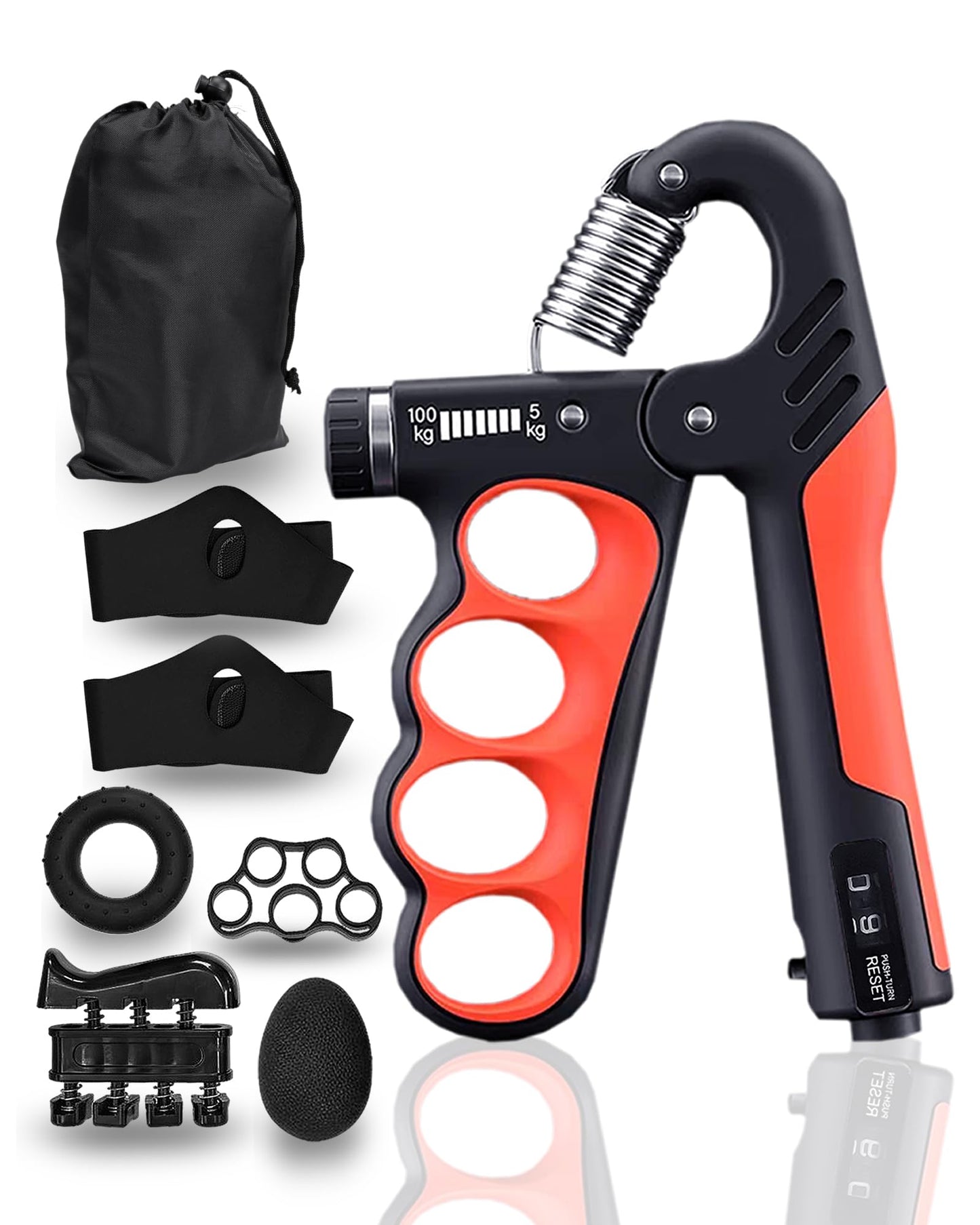 Grip Strength Trainer, Adjustable Hand Gripper 11–220 LBS with Automatic Counter – Ergonomic Forearm Strengthener for Grip Workout & Fitness Training
