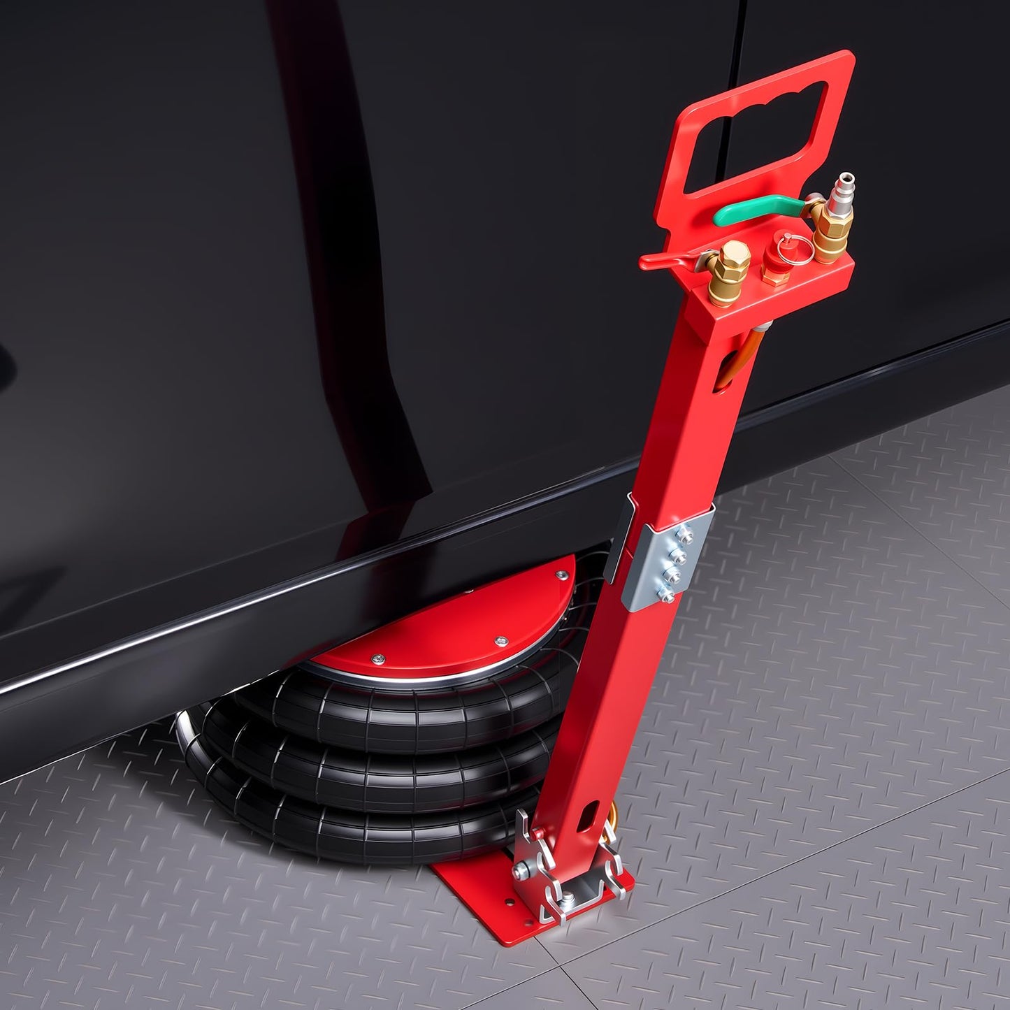 VEVOR Air Jack, 5 Ton/11023 lbs Triple Bag Air Jack, Airbag with Six Steel Pipes, Lift Up to 18.3 inch/464 mm, 4-10 s Fast Lifting Pneumatic with Adjustable Long Handle for Cars, SUVs, Pickup Trucks