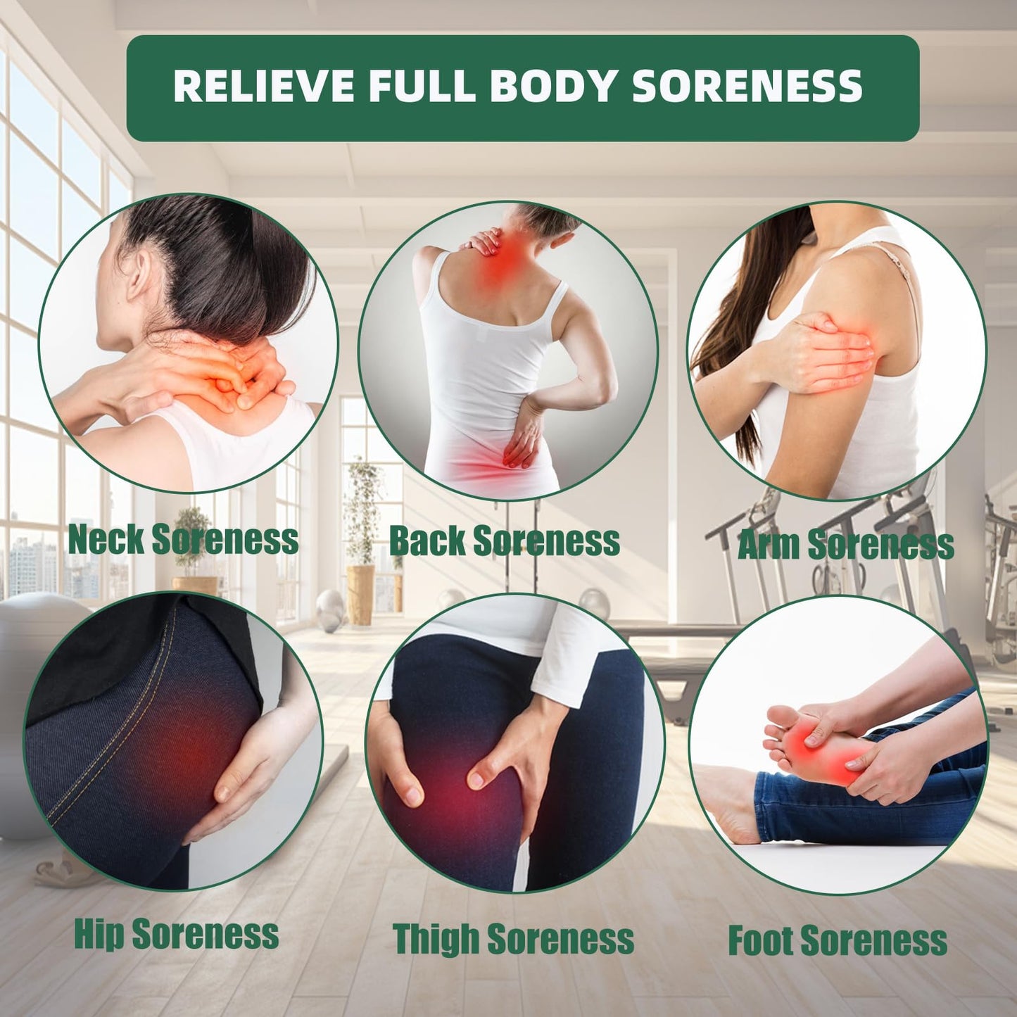 Trigger Point Massager & Back Cane- Deep Tissue Back Massage Tool for Muscle Knot Pain Relief (Back, Neck, Shoulder, Legs & Feet), Handheld Self Massage Cane with S-Shaped Dual-Section Design(Green)