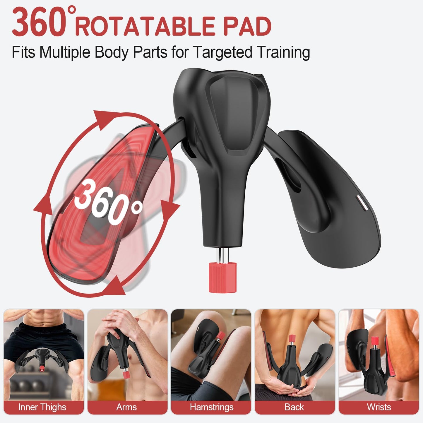 Pelvic Floor Exercise Devices 77 lb Adjustable Kegel Inner Thigh Exerciser and Hip Trainer Workout Equipment for Home Postpartum Recovery Women Men, with Band, Black