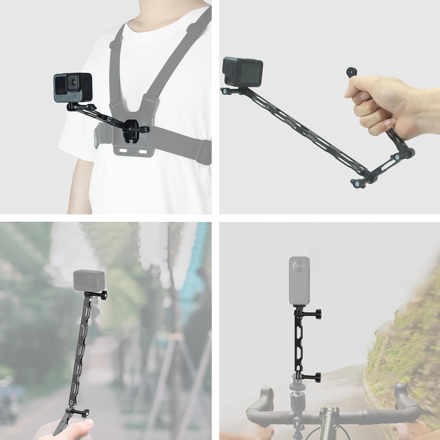 Fahliso 3-in-1 13/12/11/10/9/8/7, Insta360 X5/X4/X3/ONE 1/4 Aluminum Extension Arms for GoPro Hero Universal Extension