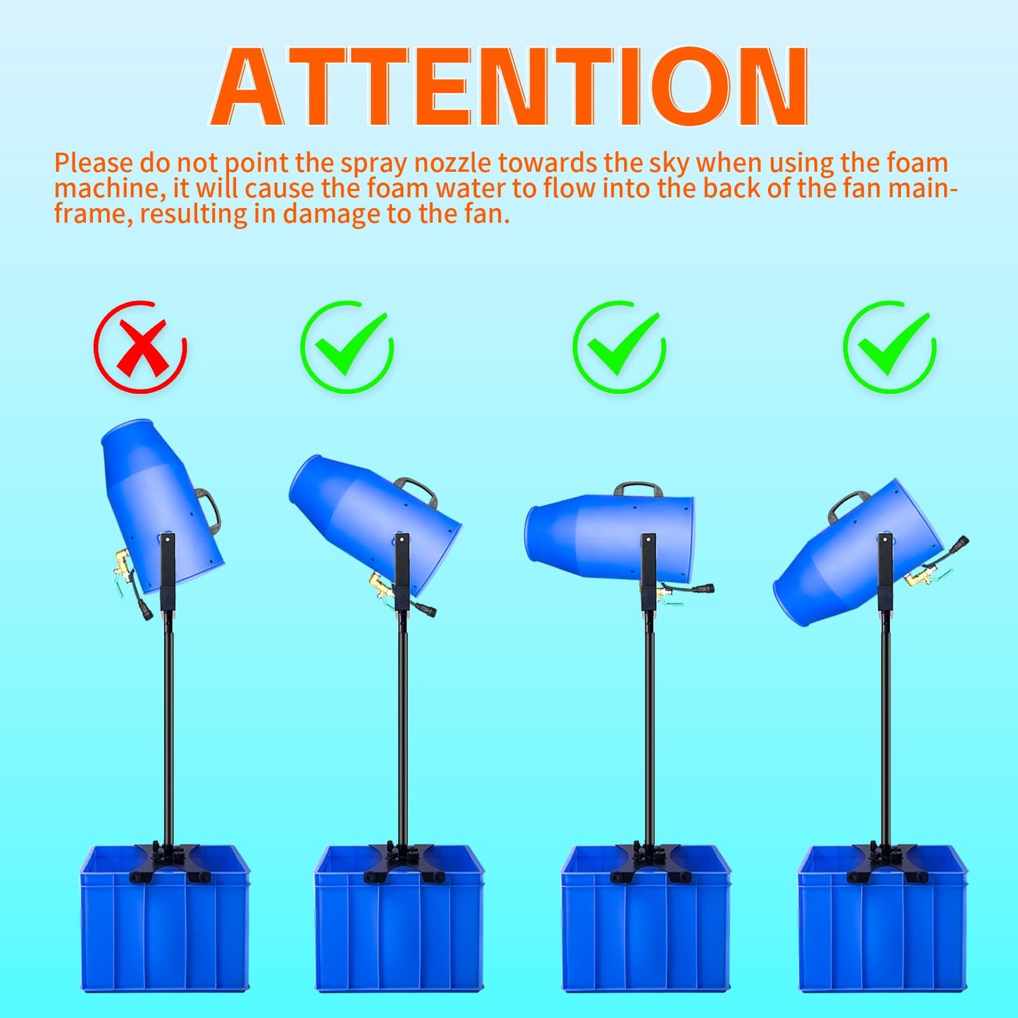 Foam Machine for Party, Party Foam Machine with Water Tank, Foam Cannon for Garden, Pool, Indoor, Birthdays, Celebrations, and Backyard Events (Blue)