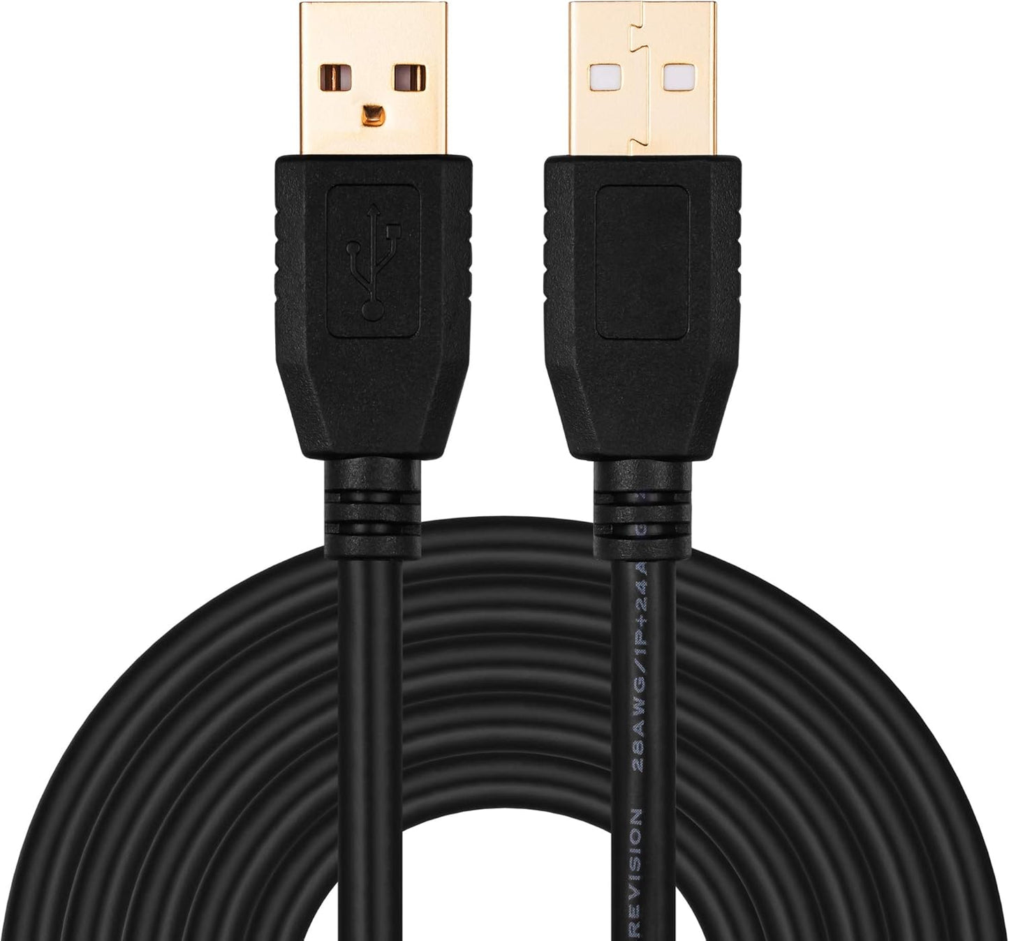 30Ft, Cameras(10M/30Ft) Tan QY USB A to A Male Cable Double End USB Cord with Gold-Plated Connector for Hard Drive