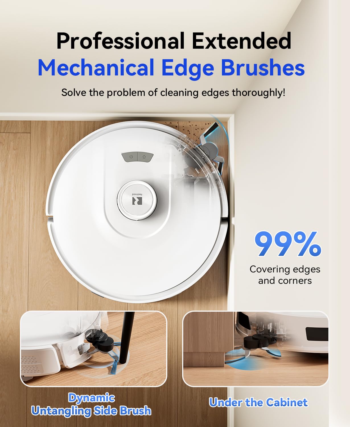 Redroad Robot Vacuum and Mop 20,000Pa Robot Vacuum Cleaner,120Day Self Emptying Vacuum Robot,Lidar Navigation,5G/2.4GWiFi APP Aspirateur Robot,Self-Charging Robot Vacuums for Pet,Floor,Carpet R11White
