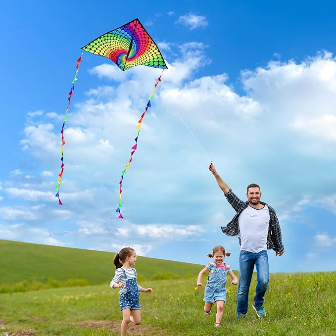 Xida Kites for Kids Ages 4-8, Large Kite for Adults, Easy to Fly Beach Kites with Handle and String,Perfect for Beginners,Beach,and Outdoor Flying Fun