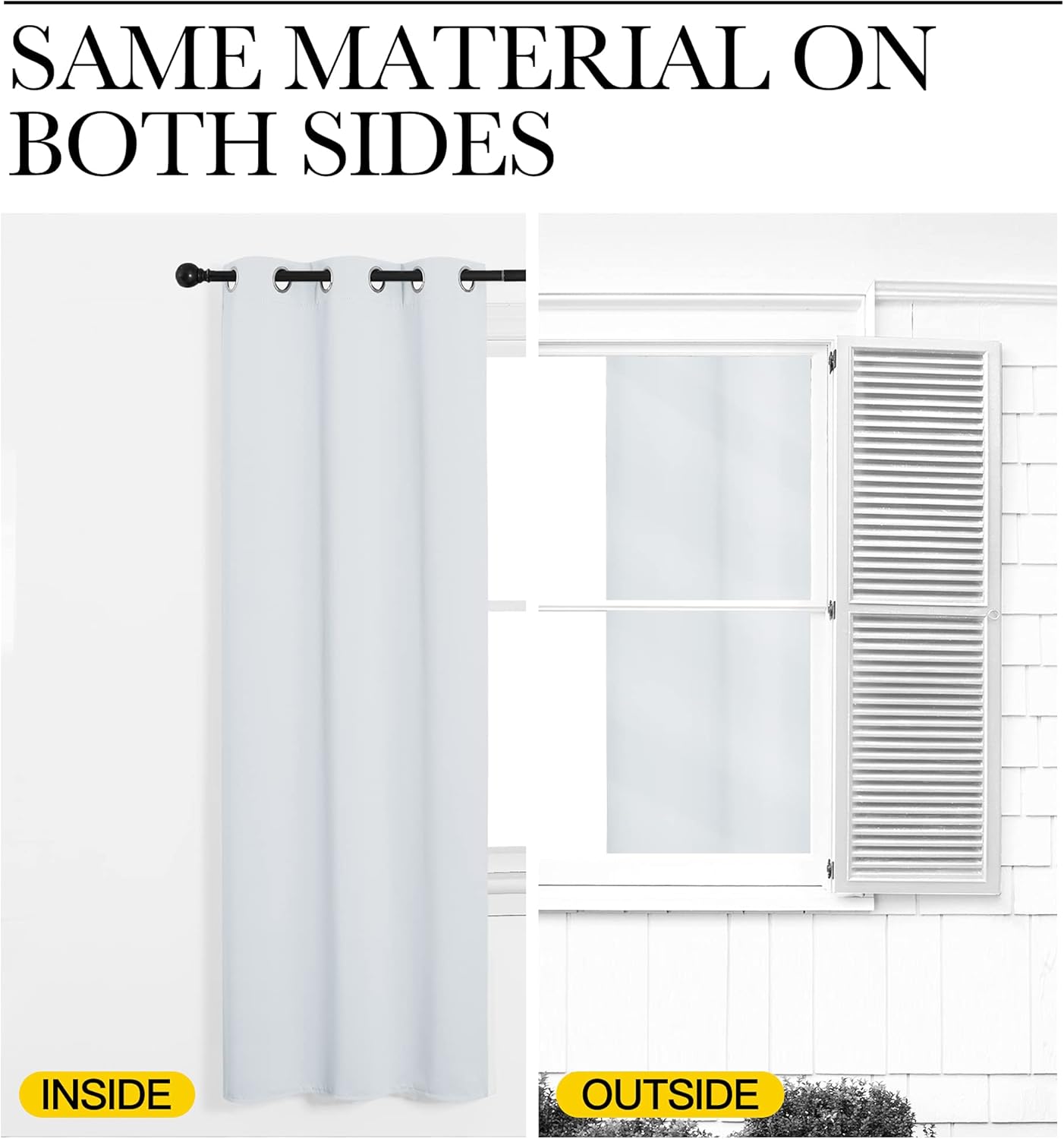 NICETOWN Room Darkening Curtains - Thermal Insulated Grommet Drapes for Bedroom | Greyish White, 2 Panels, 42x68