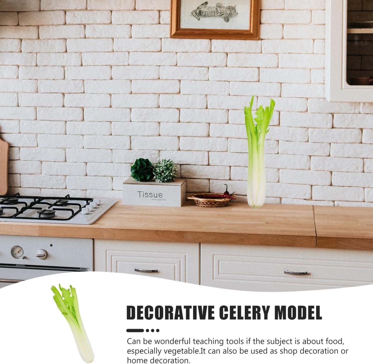 BESTOYARD Lifelike Fake Celery Model - PU Artificial Vegetable for Home Decor Photography Props and Display - Realistic
