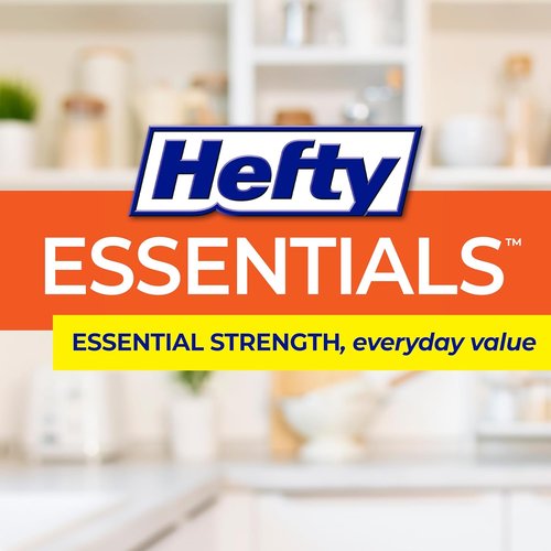 Hefty Essentials 13 Gallon Kitchen Trash Bags - 120 Count, Tall & Unscented, Easy to Tie & Carry, White