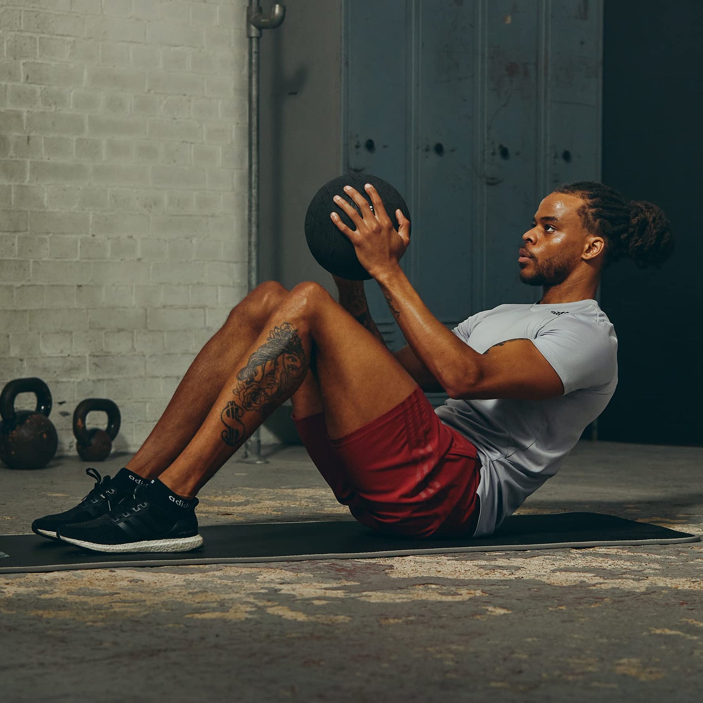 Adidas 10mm Extra Thick Training Mat with Carrying Strap and Non-Slip Textured Base - Cushioned Workout Mat for Home Gym, Floor Workouts, and Intense Exercises - Portable and Durable