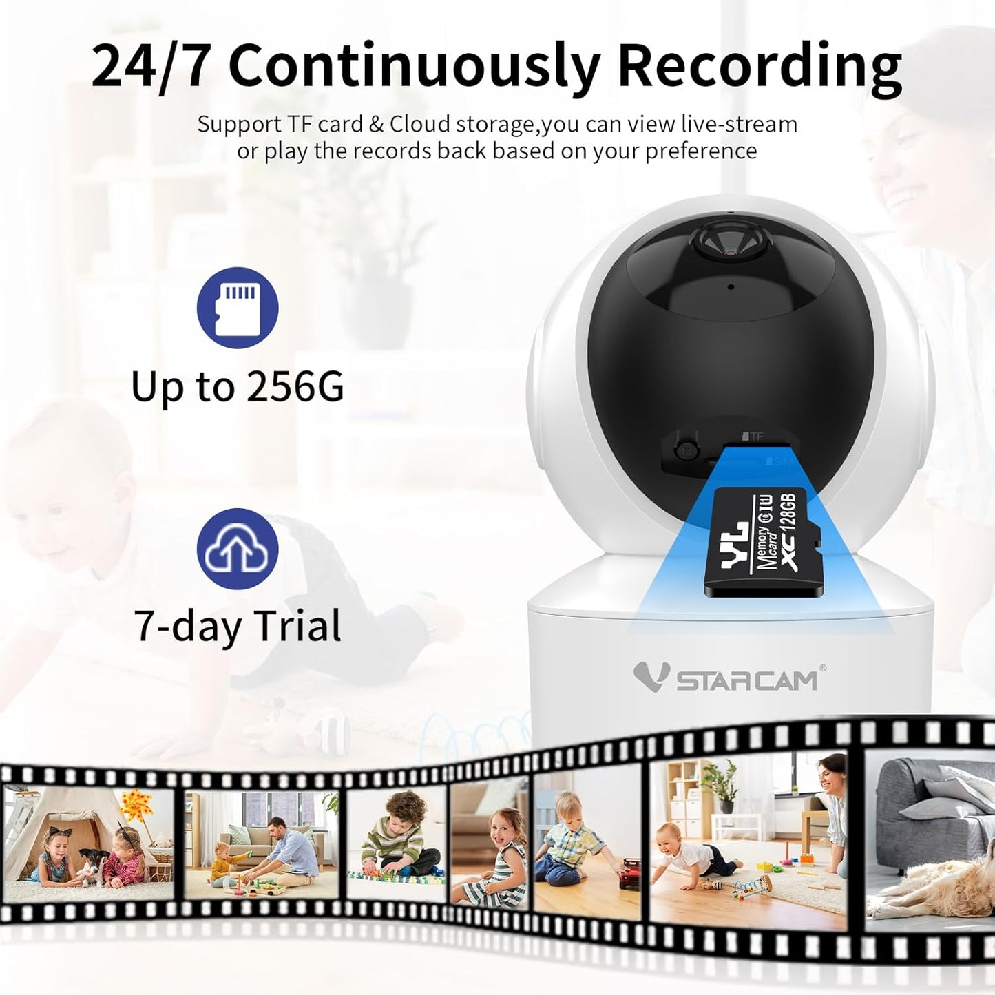 VSTARCAM 1080P 2-Way 02 Indoor Security Camera, HD WiFi Camera, Baby Camera, Pet Camera, Baby Monitor with Night Vision