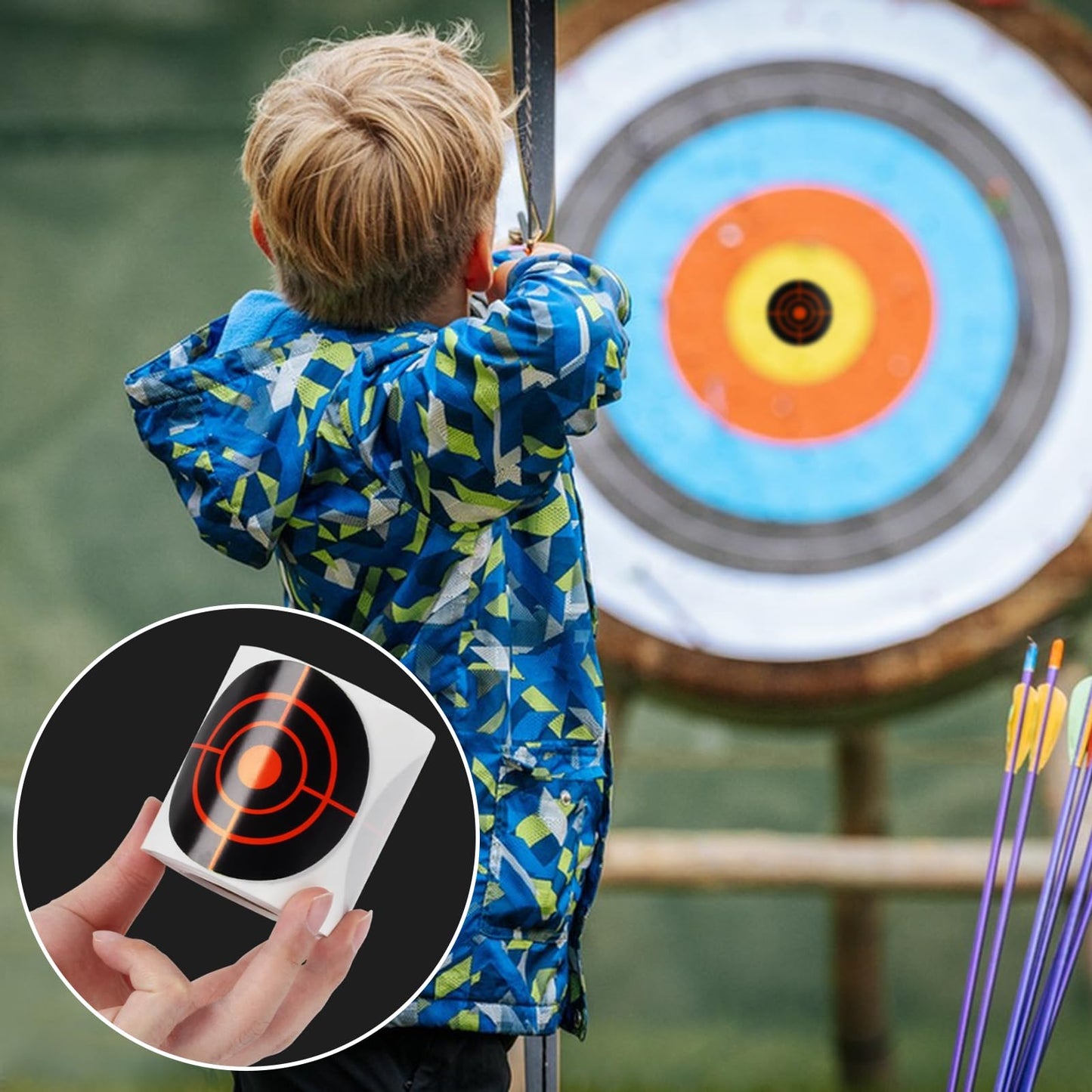Shooting Splatter Targets Stickers,200 Pcs/Roll 3 Inch Self Adhesive Shooting Targets Paper, Reactive Target Shooting Splatter Stickers for Shooting Range, Archery Bow, Practice Training-Red
