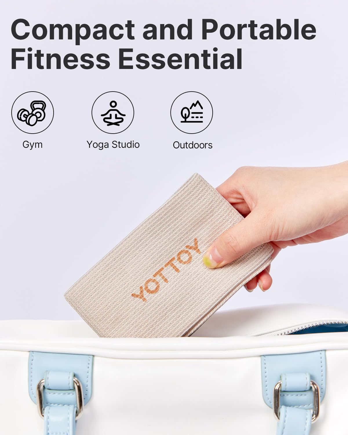 YOTTOY Fabric Resistance Bands for Women & Men, Non-Slip Workout Bands Set for Glutes, Legs, and Squats Durable Exercise Bands for Home Gym (20/30/40/50/60lb)