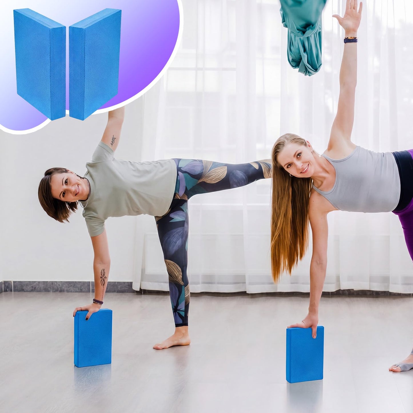 Hanaive 2/4/6 Pcs Balance Pad Foam Pad 11.81 x 7.87 x 1.97 Inch Yoga Mat Non Slip Cushion Exercise Knee Mat for Fitness Stability Stretching, Pilates, Physical Therapy, Core Trainer(Blue,2 Pcs)