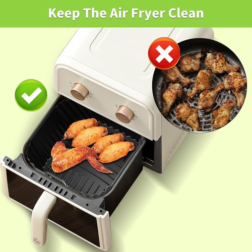 Chefman Air Fryer Silicone Liners - Reusable 3-Pack Baking Accessories for 8QT to 10QT Air Fryers