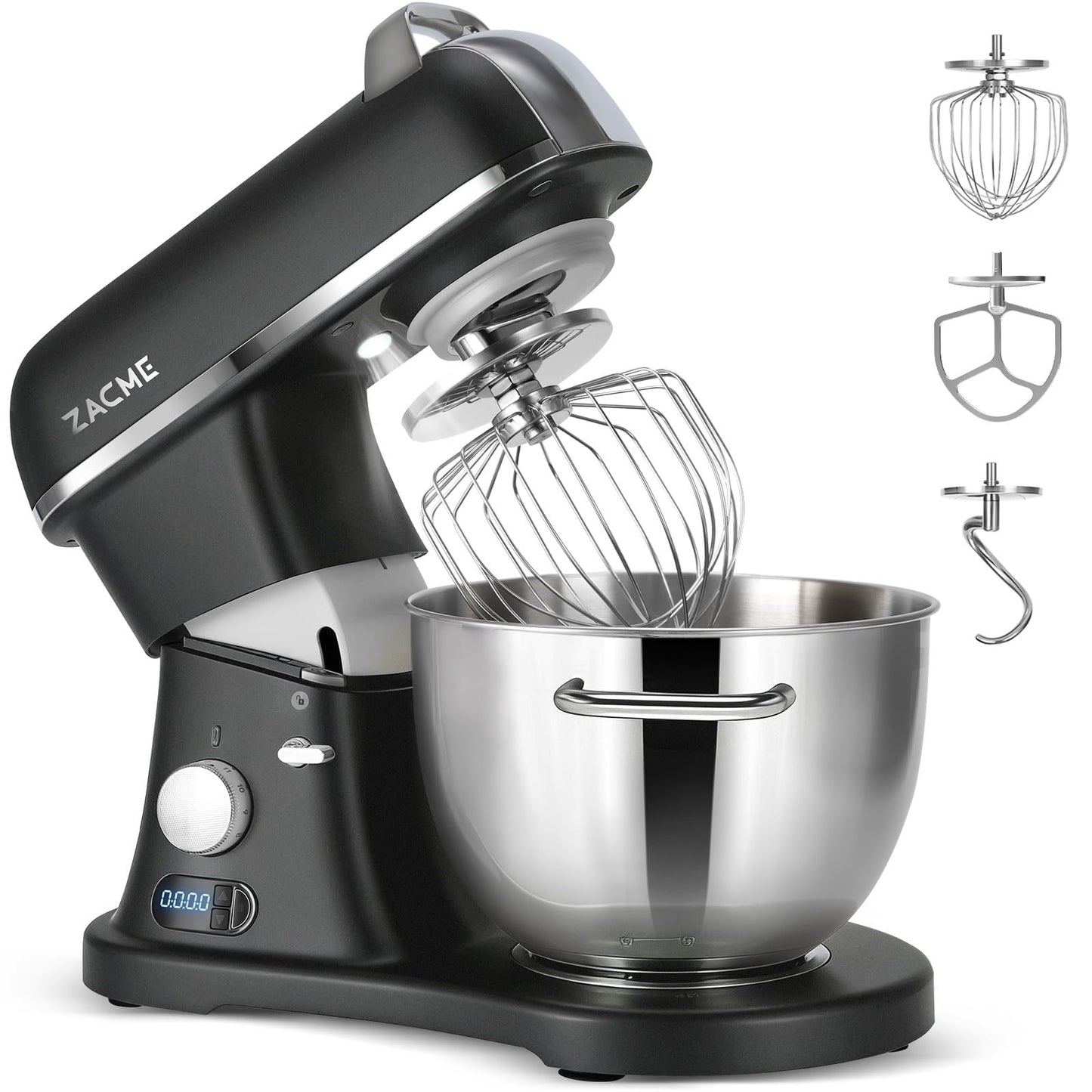 8.4QT Commercial Stand Mixer 800W with Aluminum Die Casting Meets the Standard of NSF/ANSI 8-2023, Mixers Kitchen Electric Stand Mixer with Stainless Steel 8L Bowl, Dough Hook, Whisk and Beater, Black