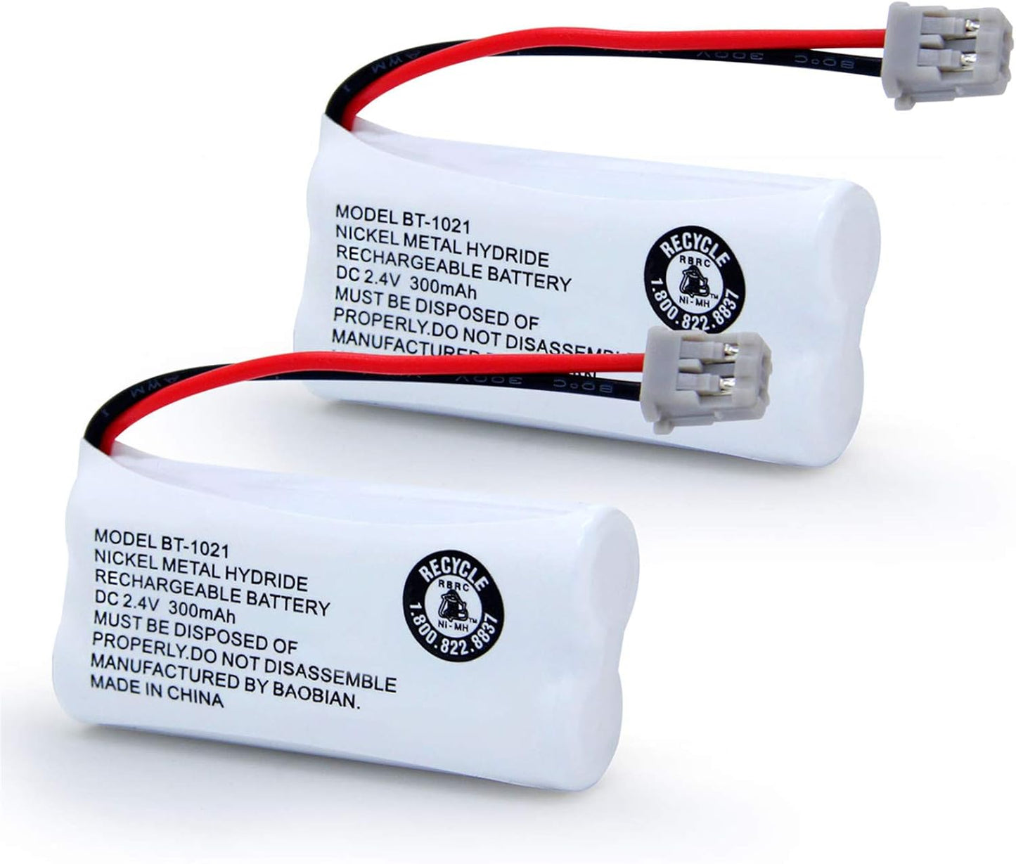 BAOBIAN BT-1021 BBTG0798001 Handset BT1021 BT-1008 BT-1016 2.4V 2 Pack Rechargeable Battery Replacement Compatible