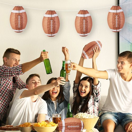 Easy Joy 12 Inch Football Party Decorations Football Lanterns Football Paper Lanterns Football Hanging Lanterns Creative Football Party Decorations