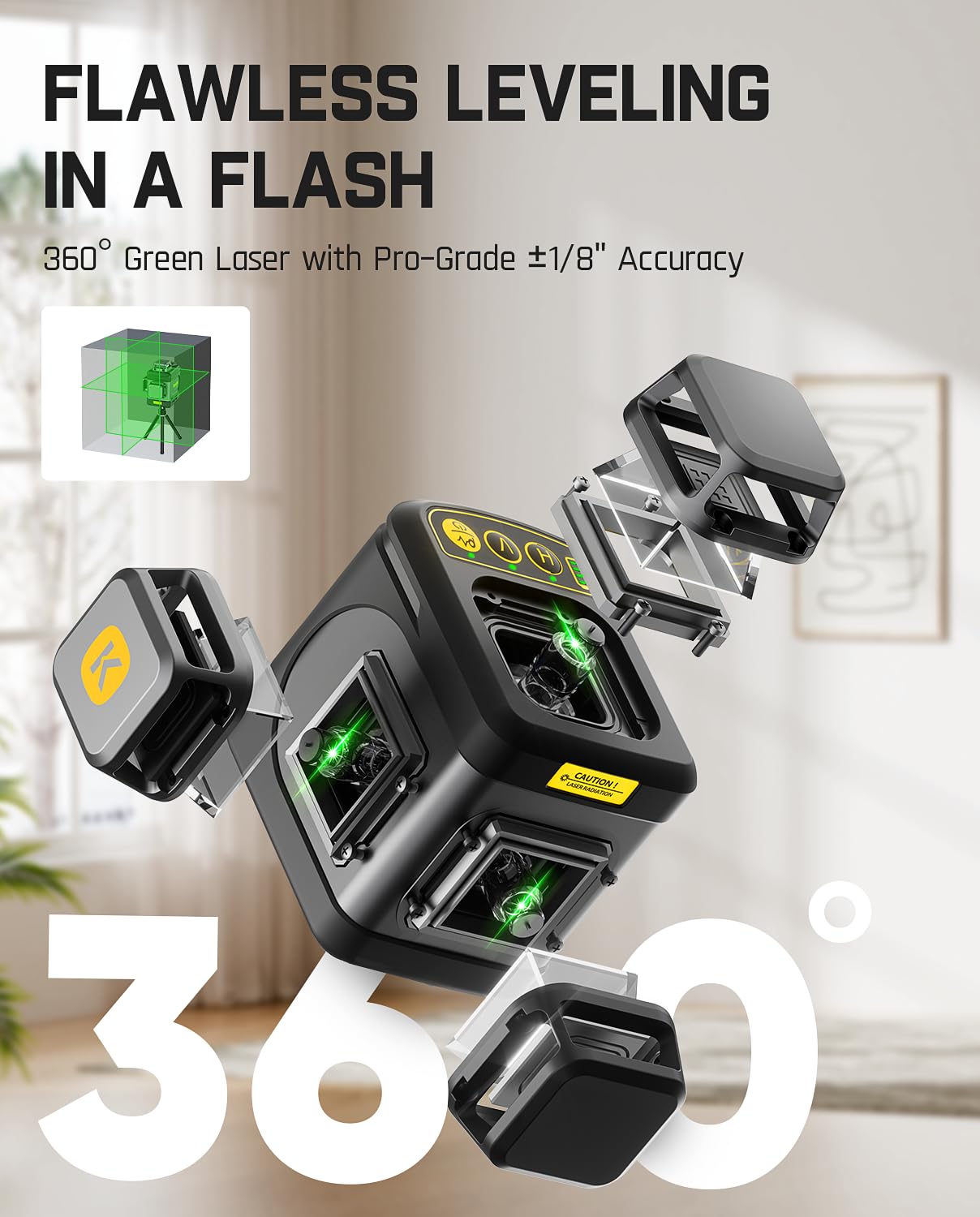 Fanttik A10 Pro 2-in-1 Digital Laser Tape Measure with HD IPS Color Display & Fanttik D12 Ace Laser Level 360 Self Leveling