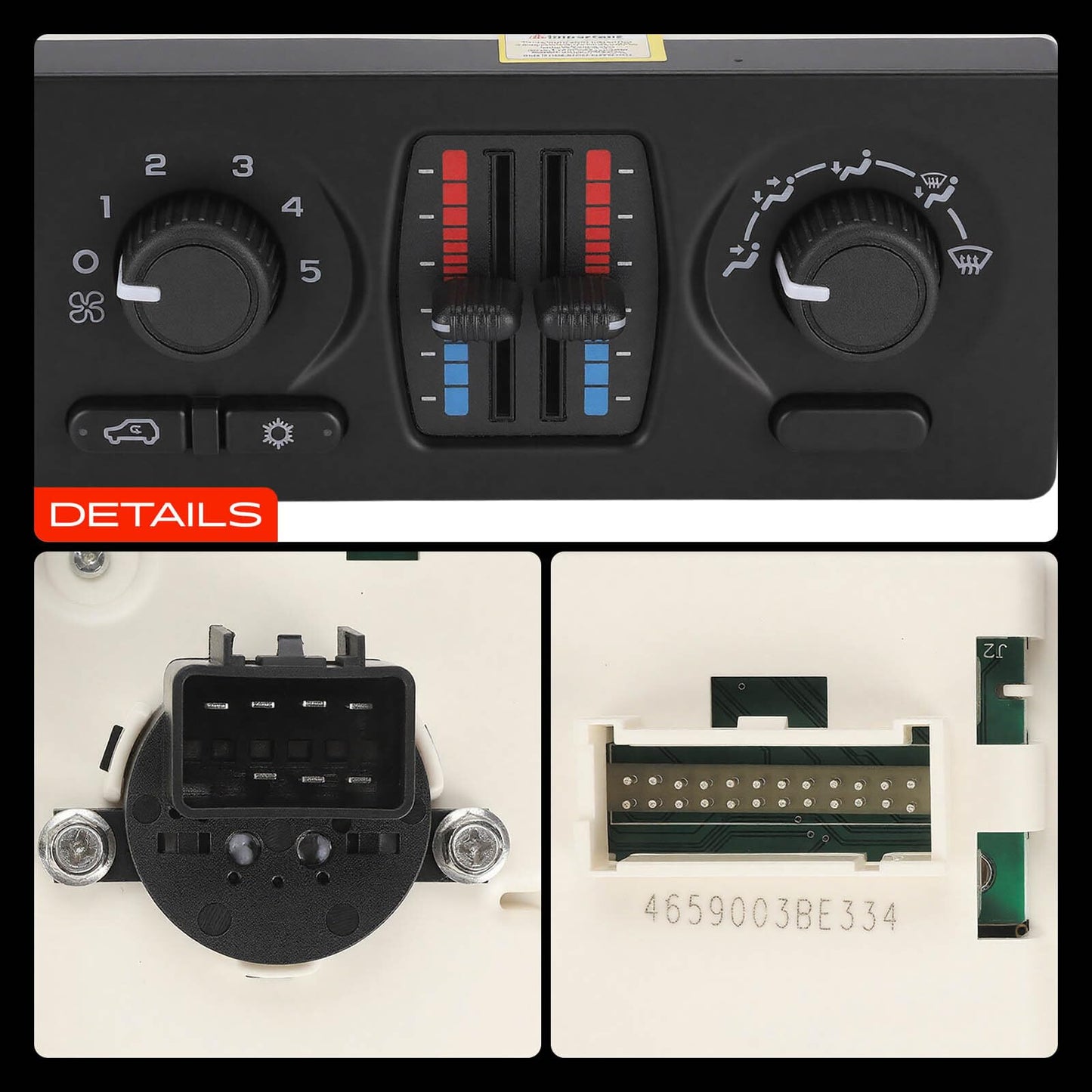 A-Premium Manual Climate Control Module A/C& Heater Control Panel Compatible with Chevrolet, GMC & Cadillac - 2003-2006 Silverado, Sierra, Avalanche, Tahoe, Yukon, Suburban - w/o Rear Window Defogger