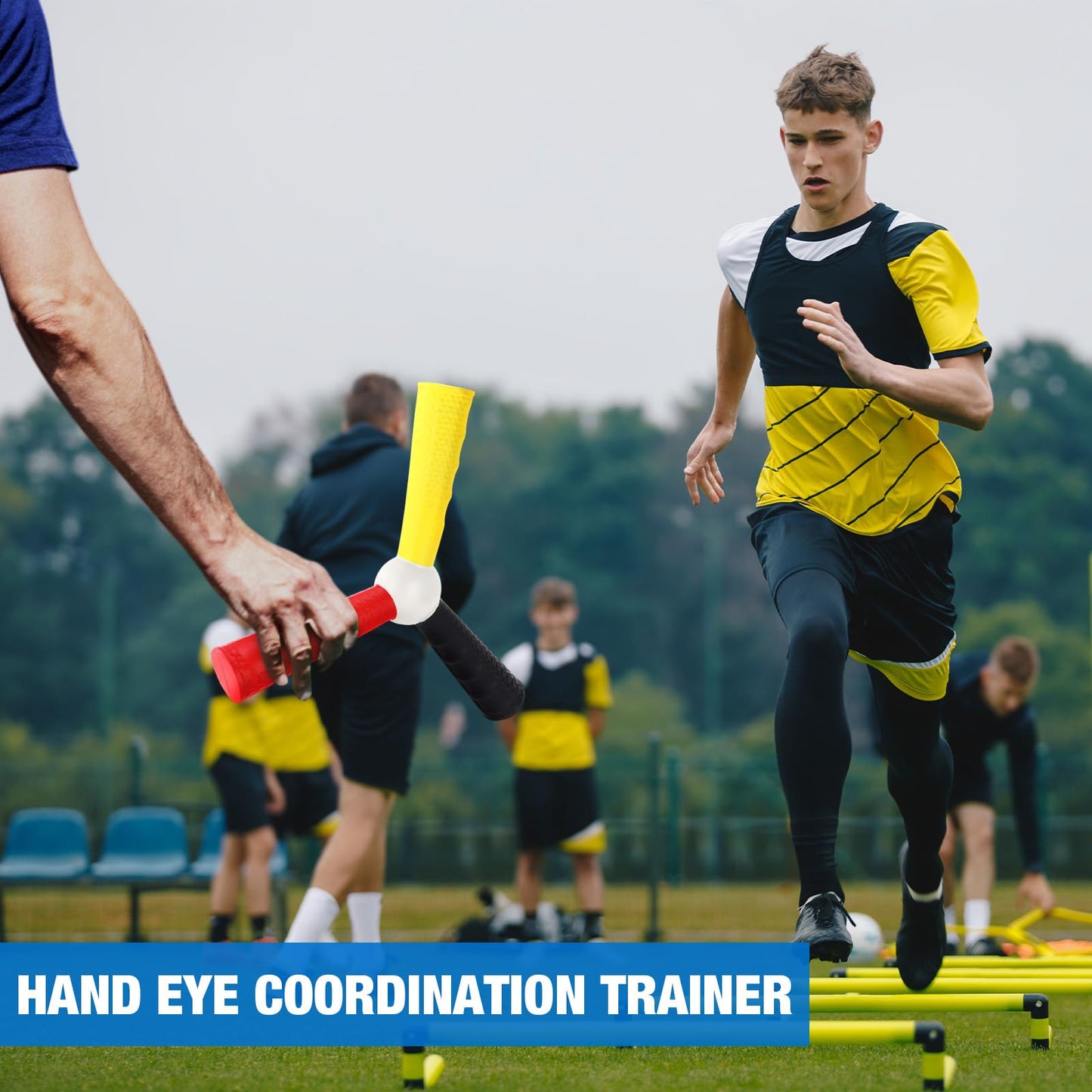 Arrowbash 3 Pack Hand Eye Coordination Trainer Reaction Catch Trainer Hand Speed Reflex Challenge EVA Foam Reaction Ball Set for Football Basketball Baseball Team Sports, Reflex Agility Training