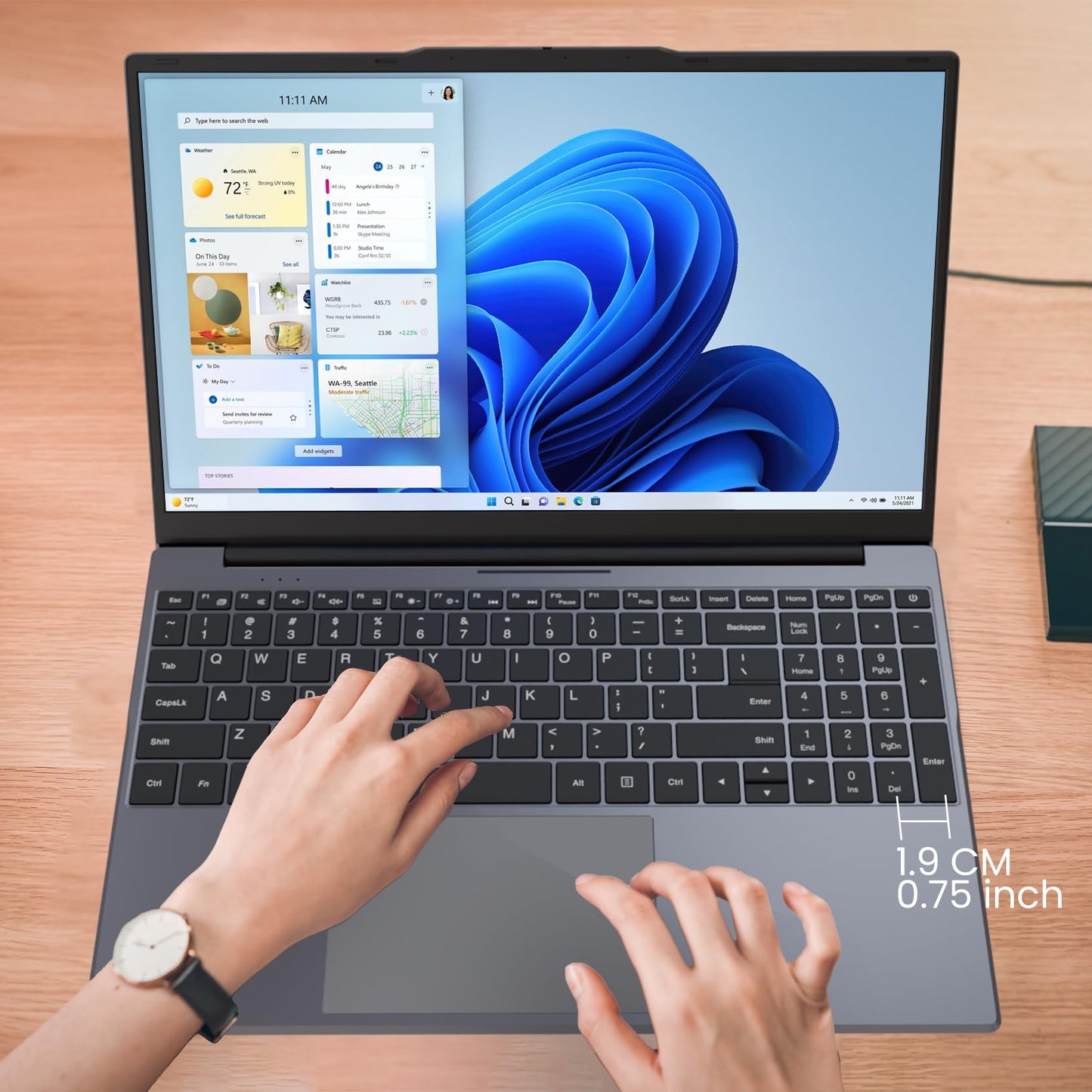 Phatom 15.6" FHD Laptop Computers, Compatible with Windows 11, Pentium Gold (Beats Pentium, Celeron), Cooling Fan, 4GB RAM, 128GB SSD, Up to 2TB, HDMI, for Business, Student