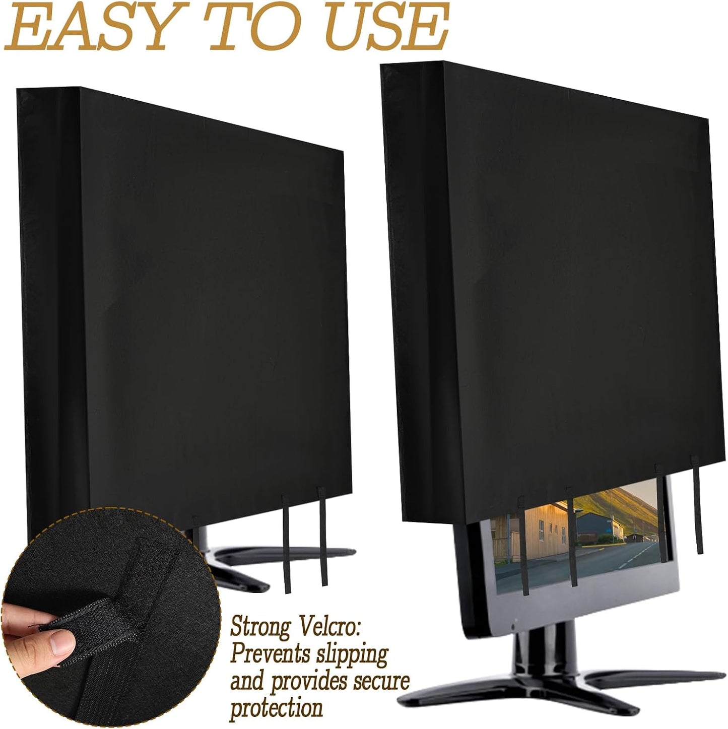 CebraBounze 70 75, TV Cover Moving Box to Dust and Scratch Resistant Felt TV Screen Cover with Bottom Straps for LED