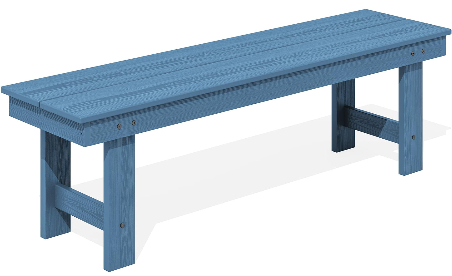 SERWALL 2-Person Outdoor Bench Backless, HDPE Outdoor Benches Weatherproof, 660 Lbs Weight Capacity, Poly Lumber Patio Furniture for Garden, Porch and Park, Navy