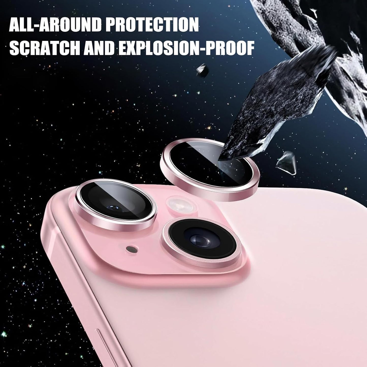 AFENGBOX 2 Pack 14/14 15/15 Plus,9H Camera Lens Protector for iPhone Plus/iPhone Tempered Glass Scratch Resistant Metal