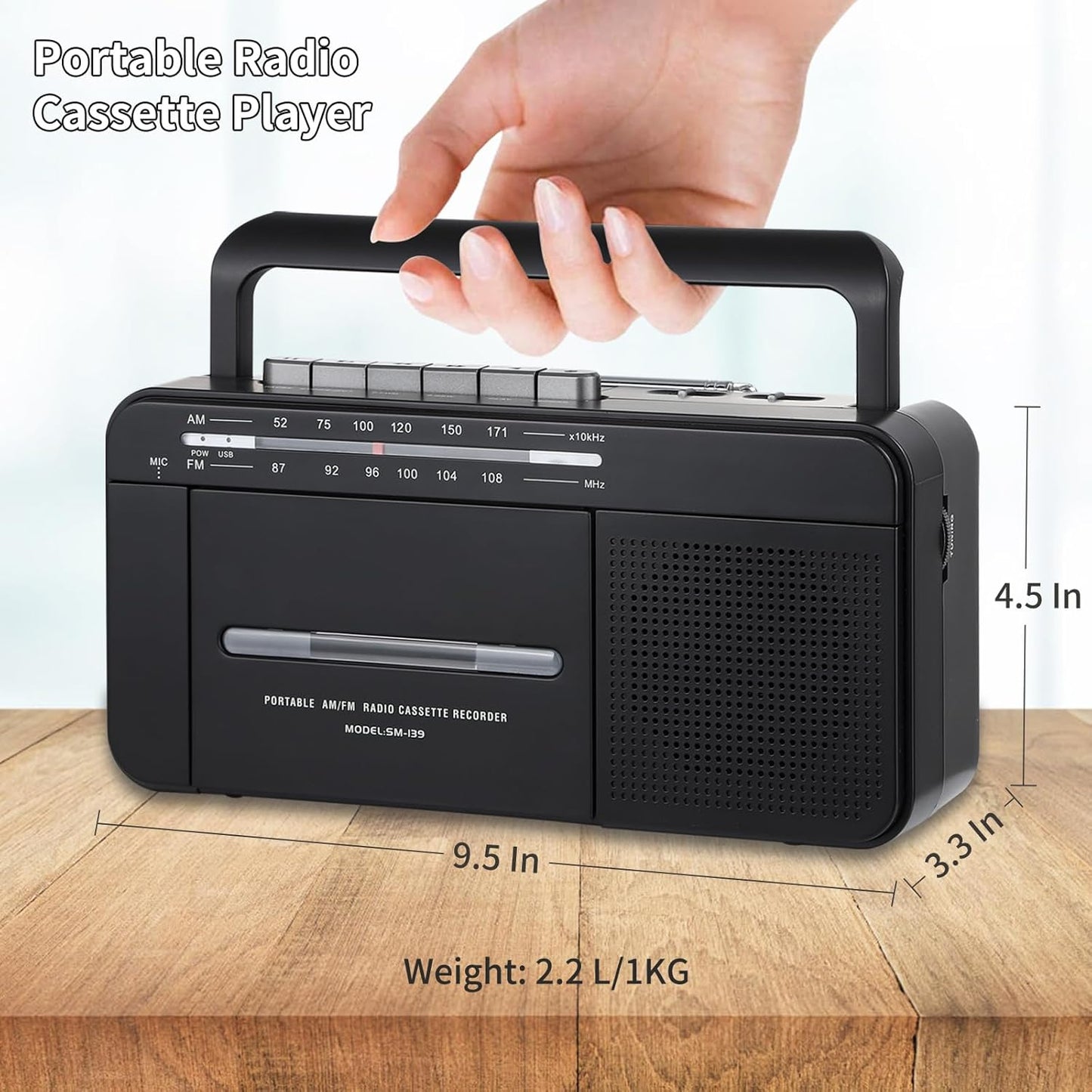 SEMIER MP3 Cassette Cassette MP3 Boombox Conversion Tape Player Recorder AM FM Radio, to Digital Converter, USB