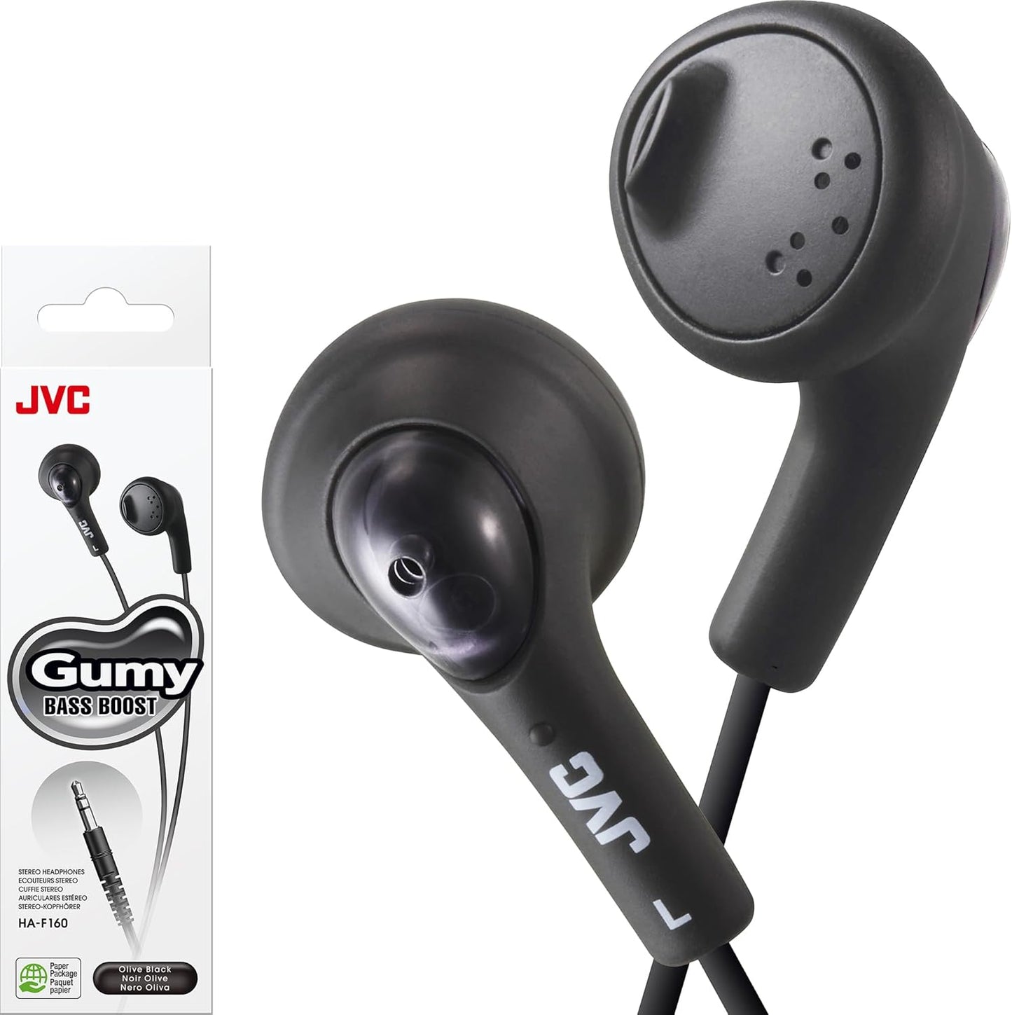 HAF160B JVC Gumy Ear Bud Headphone Black