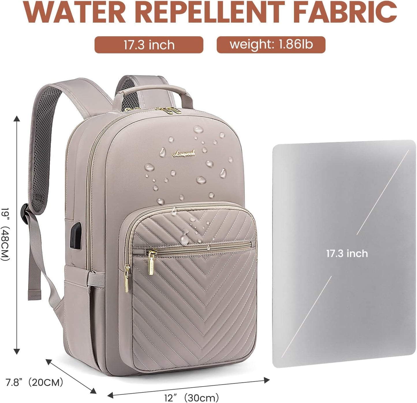 Backpack 17.3 inch,Cute Backpack Backpack LOVEVOOK Laptop for Women Womens Travel Purse,Professional Laptop Computer