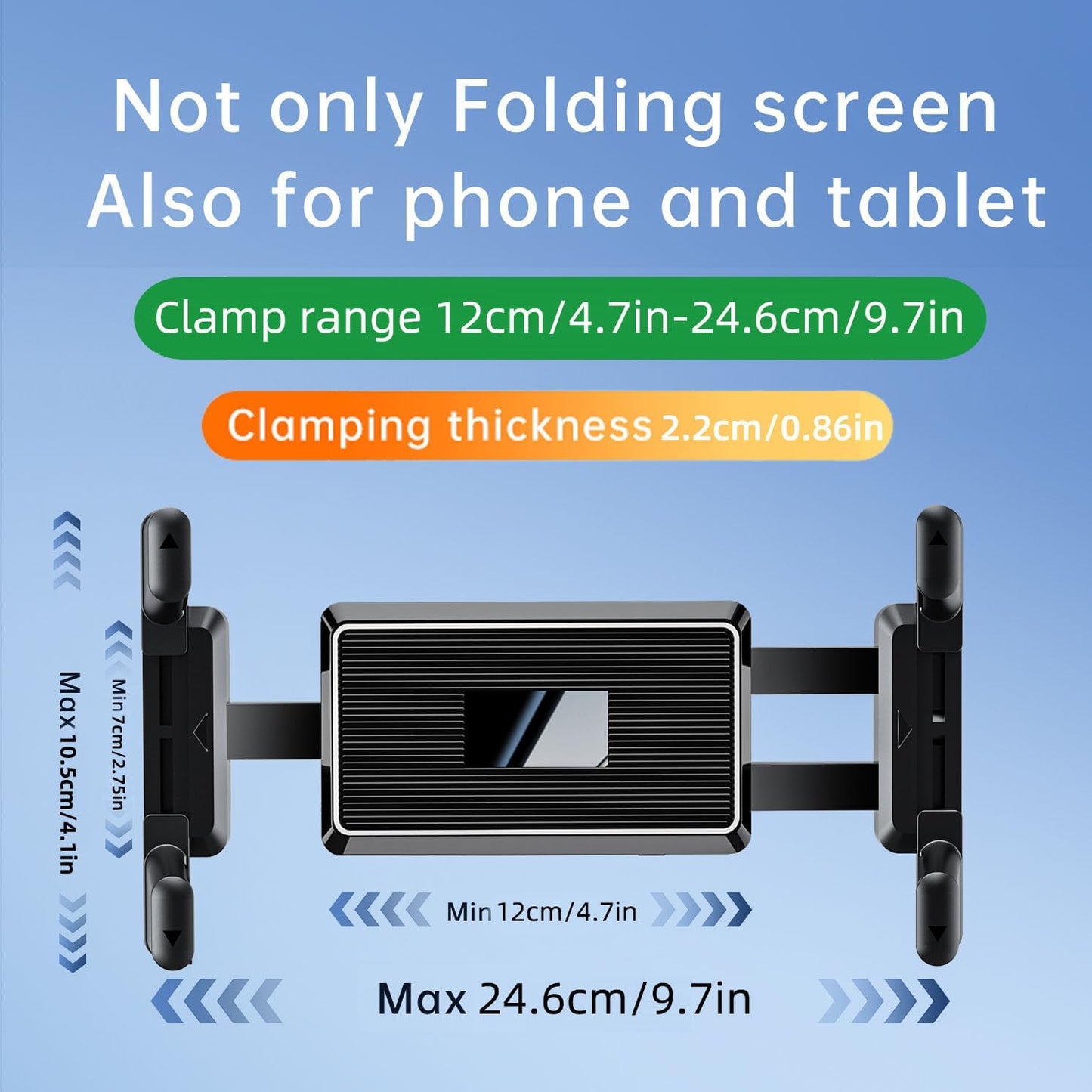 Lupholue 360 4.7" 12.9" Universal Adjustable Tablet Holder Mount for Treadmill, Spin Bike, Stroller, Wheelchair, Golf