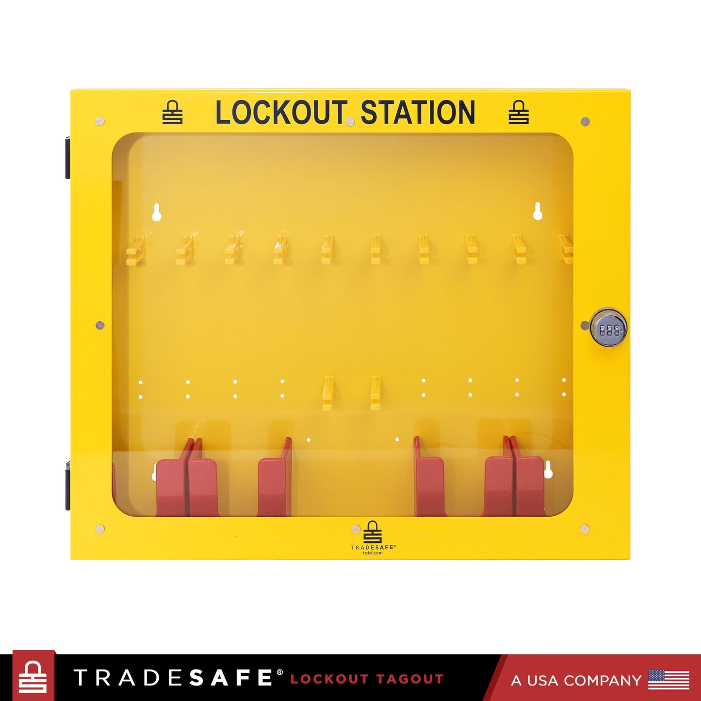 TRADESAFE Lockout Tagout Station, Lock Out Tag Out Station Unfilled - No Loto Devices Included, Wall Mount Loto Kit Cabinet, Lockout Station 22-1/2 x 18 x 3 inches