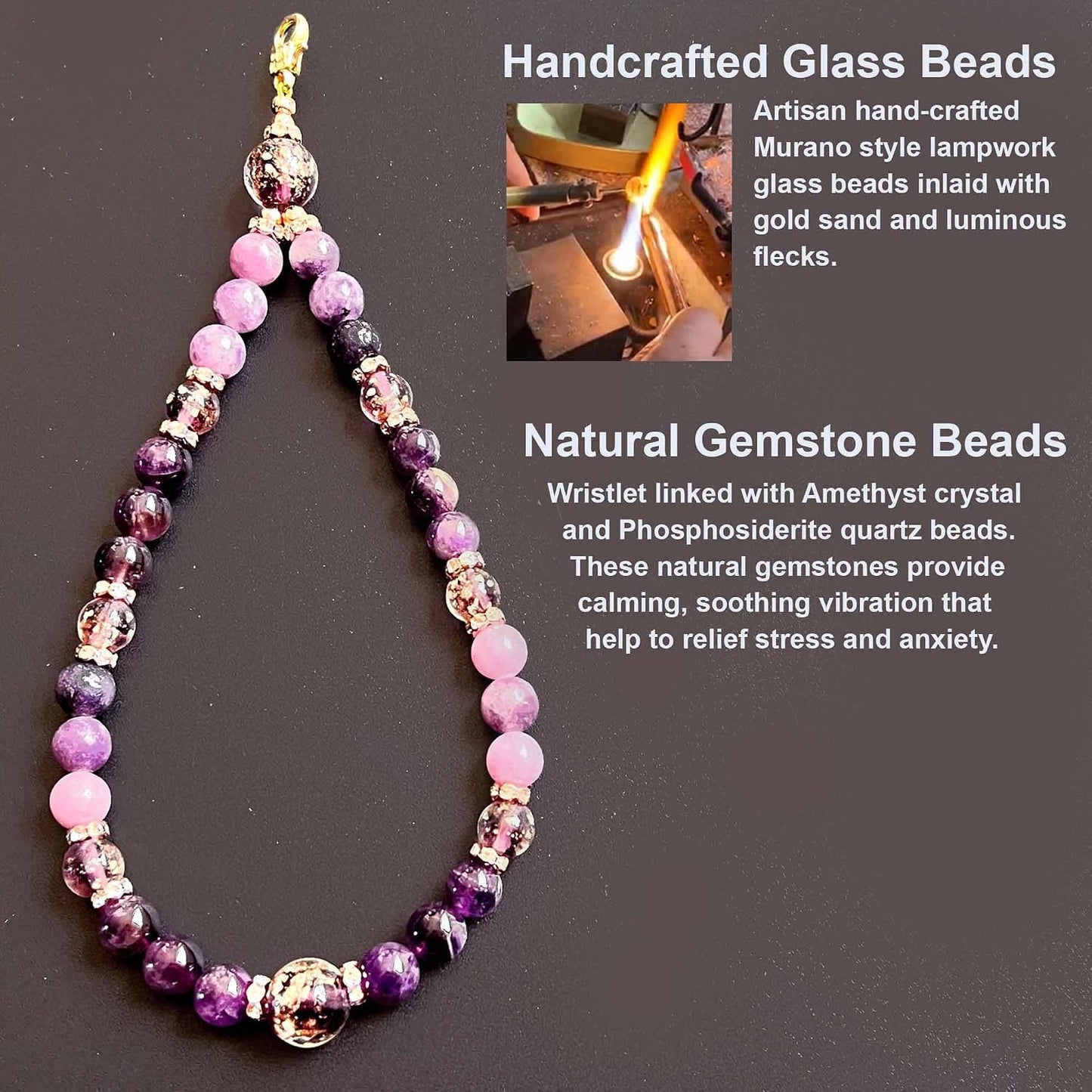 ARTSY CRAFTS INC Glow in The Dark Firefly Beads Phone Wrist Strap, CellPhone wrist lanyard Charm Wristlet Bracelet