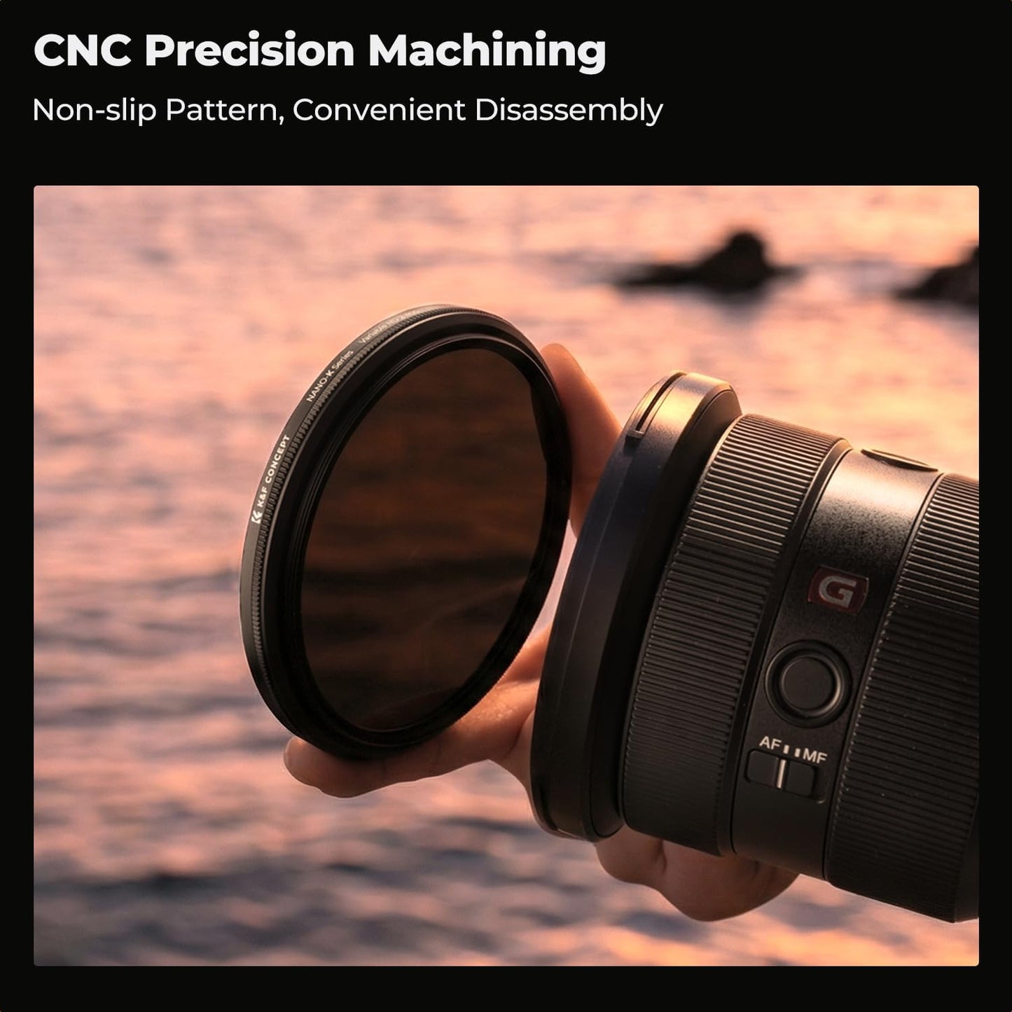 K&F CONCEPT 49mm ND2-ND400 (1-9 18 Variable ND Lens Filter Stops) Multi-Layer Coatings Adjustable Neutral Density Ultra