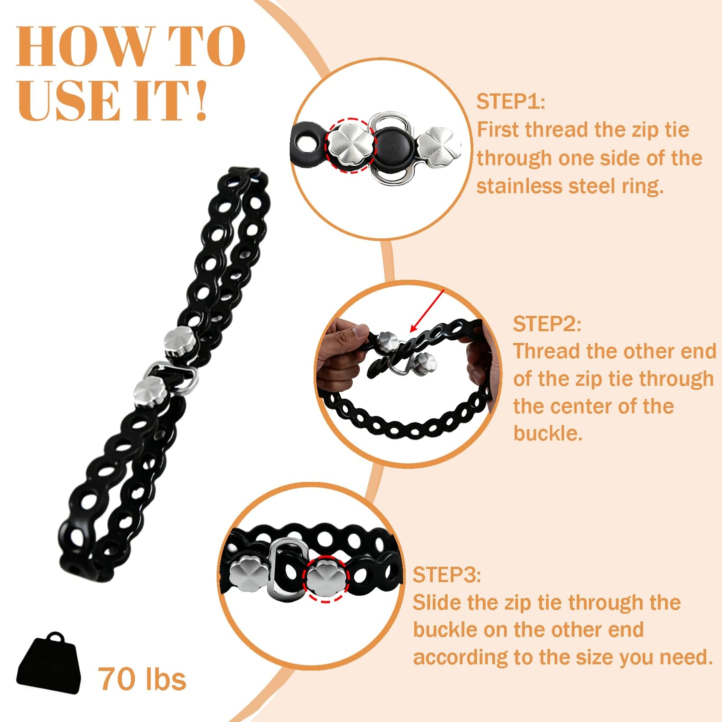 PILISPARK Modular Straps (4-Pack), Heavy Duty Silicone Gear Tie, EDC Multi-Tool Strap for Camping, Travel & Outdoor Survival（Black）