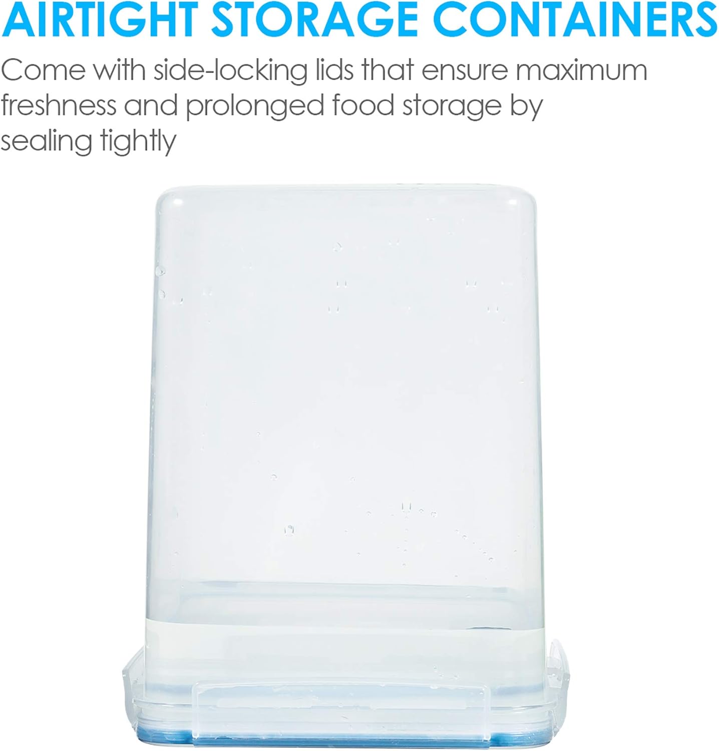 Vtopmart Large Food Storage Containers - 5.2L BPA-Free Airtight Canisters with Lids & Labels | 4-Pack in Blue
