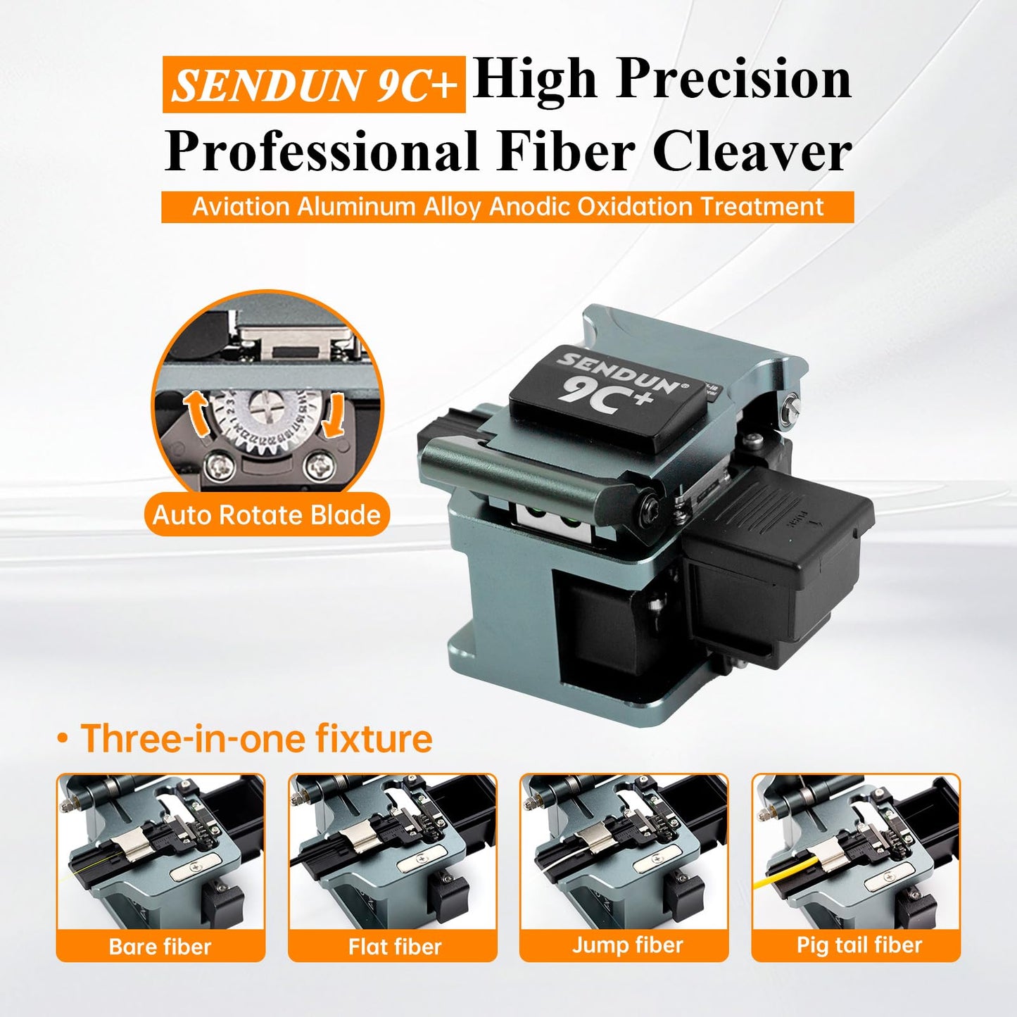 SENDUN Fiber Optic Fusion Splicer with OPM and VFL, Six Motor Core Alignment Fiber Splicer Machine with 7200 mAh Battery & 4.3-inch Touch Screen, Astonishing Fast 5s Splicing & 11s Auto-Heating, SD-9C