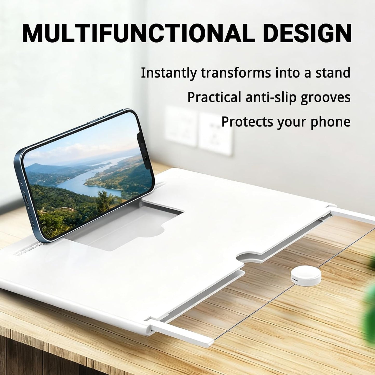 2026 3D 12inch) Screen Mobile Phone Magnifier, New HD Screen Expander, Portable Enlarger Movies Gaming Video,Foldable