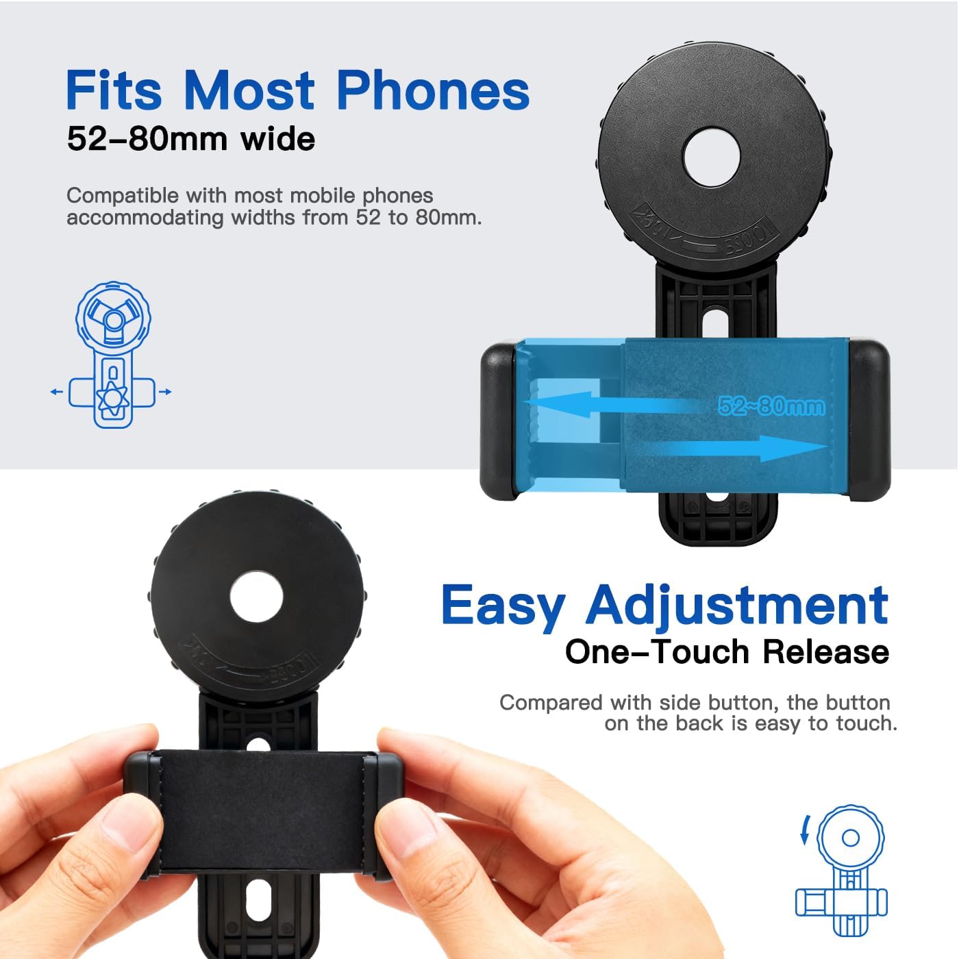 Jreiiolk New Universal Phone Adapter for Binoculars Monocular Spotting Scope Telescope Microscope - Turn Your Optics