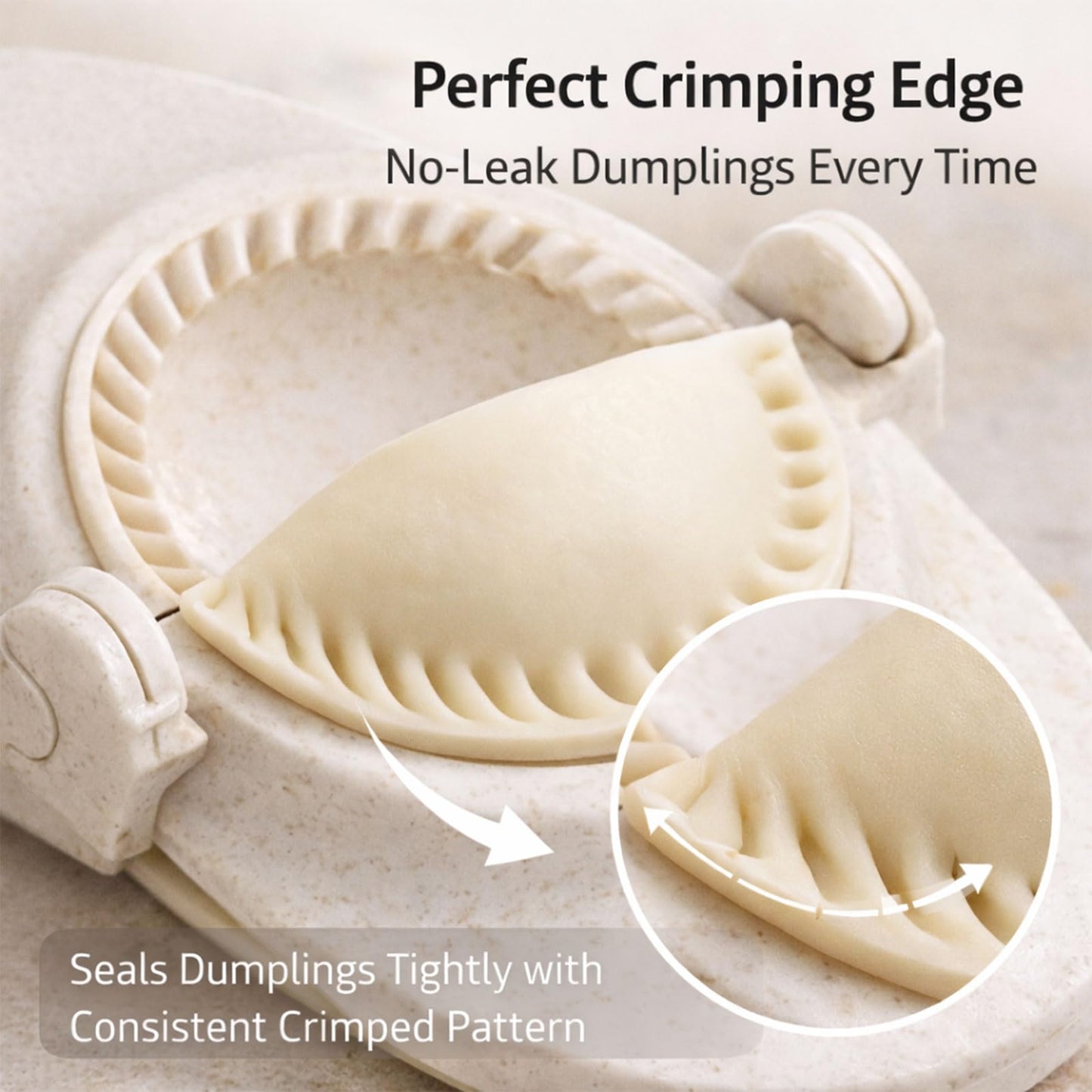 Dumpling Maker Set with Dough Cutter, Easy One-Press Dumpling & Pastry Press Mold for Home Cooking, No Leaking, Secure Seal, 3 Sizes (4", 3", 2.6")