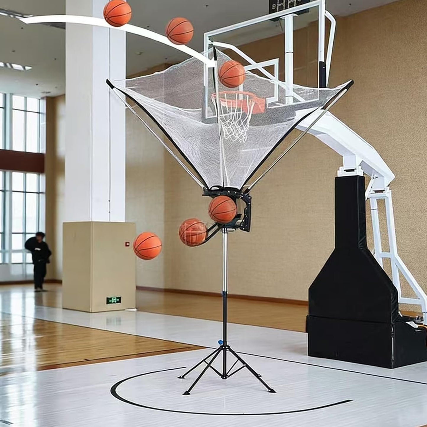 Basketball Rebounder 180° Rotating Universal Fit for All Rims, 86" Wide Net Return System, Portable Shooting High-Efficiency Training & Trainer for Solo Practice