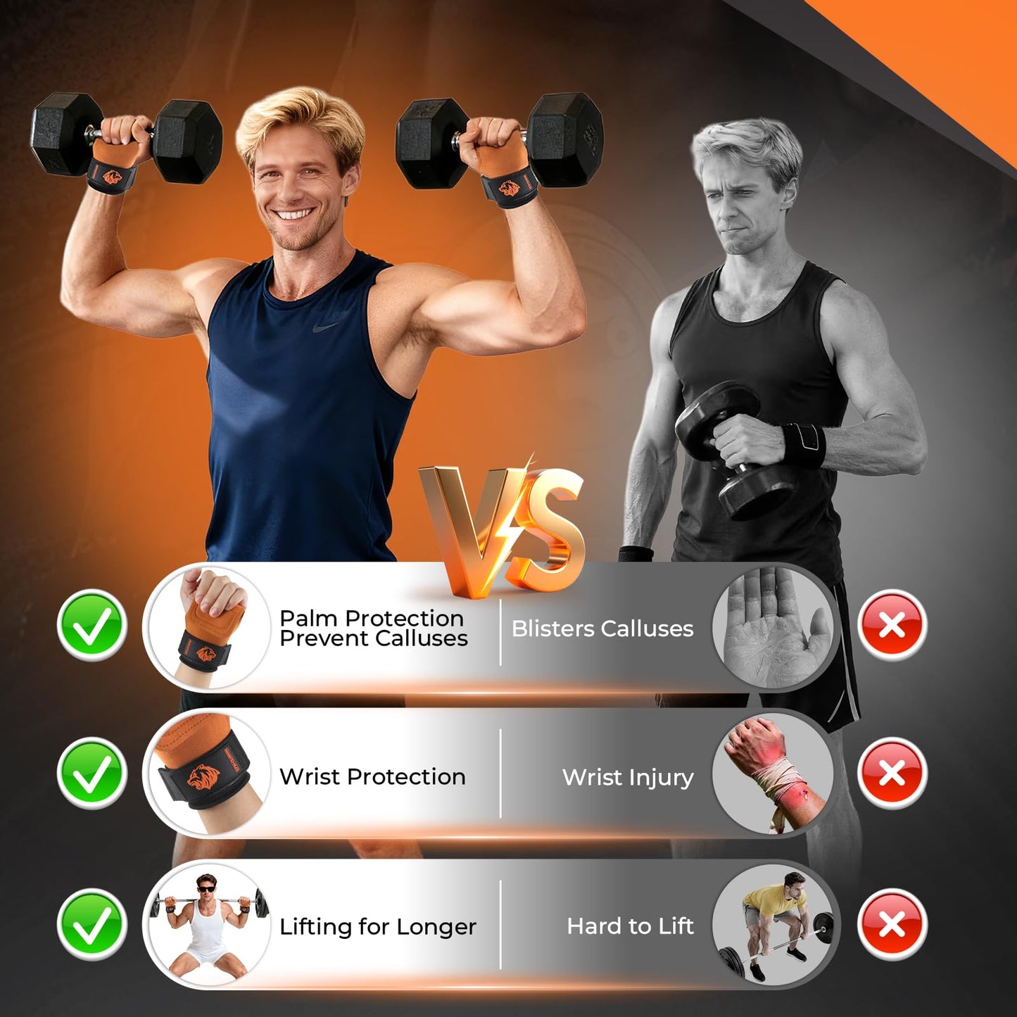 UUJOME Lifting Straps Gym Wrist Straps for Weightlifting, Non-Slip & Adjustable, Perfect for Wrist Weights & Powerlifting (Pair)