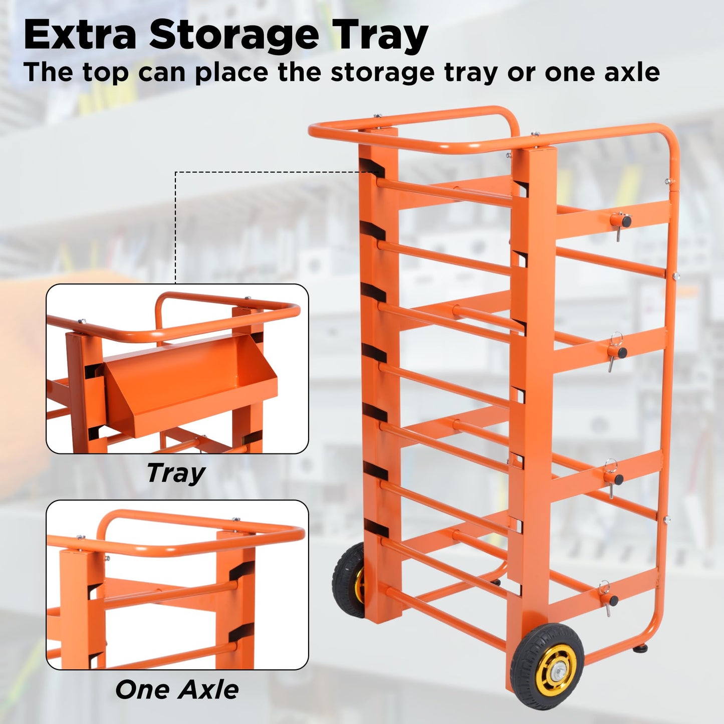 Wire Spool Rack Cable Caddy Wire Spool Cart Multi-Spool Wire Rack Dispenser with 11 Rods Multiple Axles Cable Spool Holder Wire Reel Caddy Cart with Wheels and Box for Electrical Industrial Retail