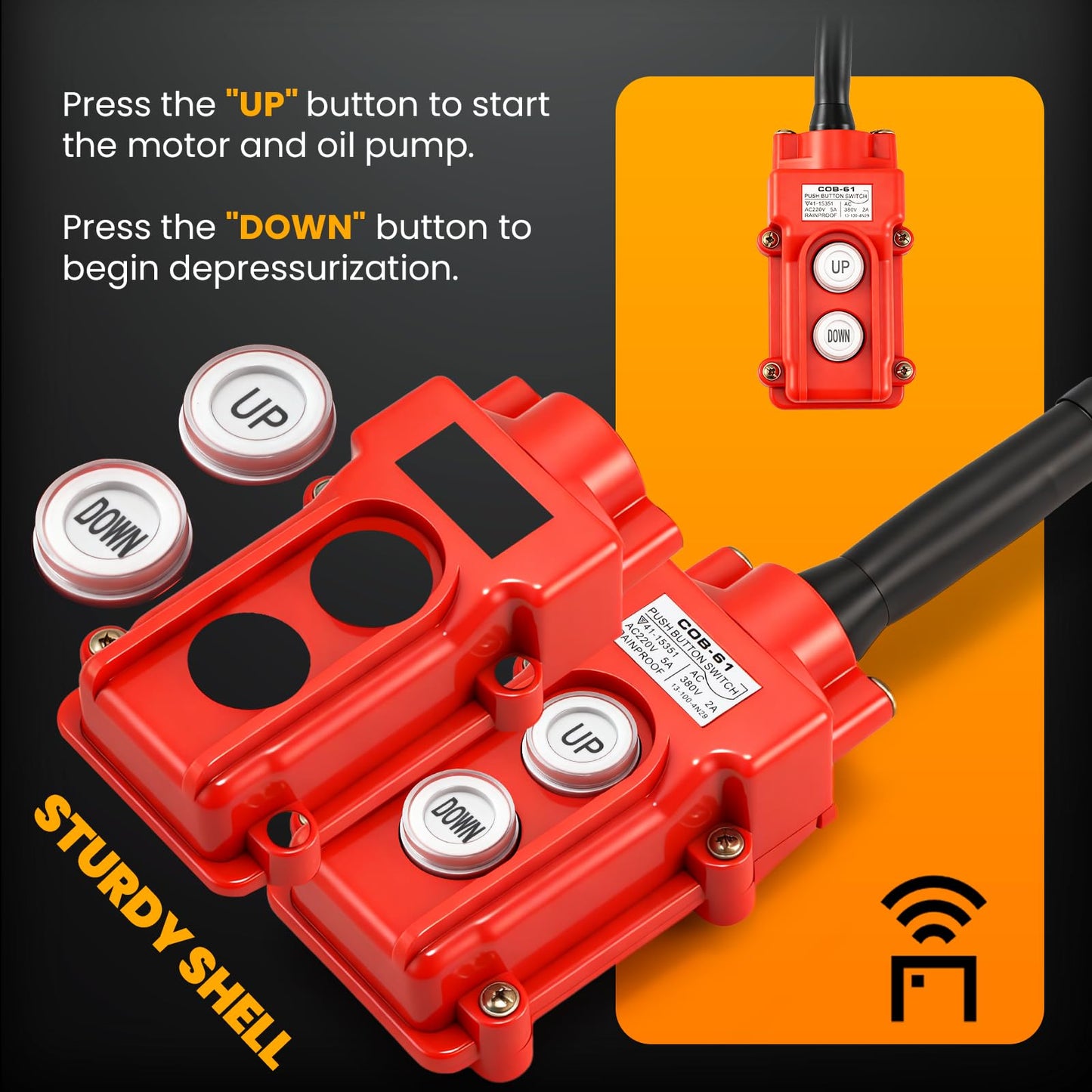 NEWTRY 1.2KW Electric Hydraulic Pump Power Pack Unit 2 Stage Single Acting Hydraulic Pump 2L Oil Capacity 110volt for Punching, Bending, Jack 10,000psi One Way Mini