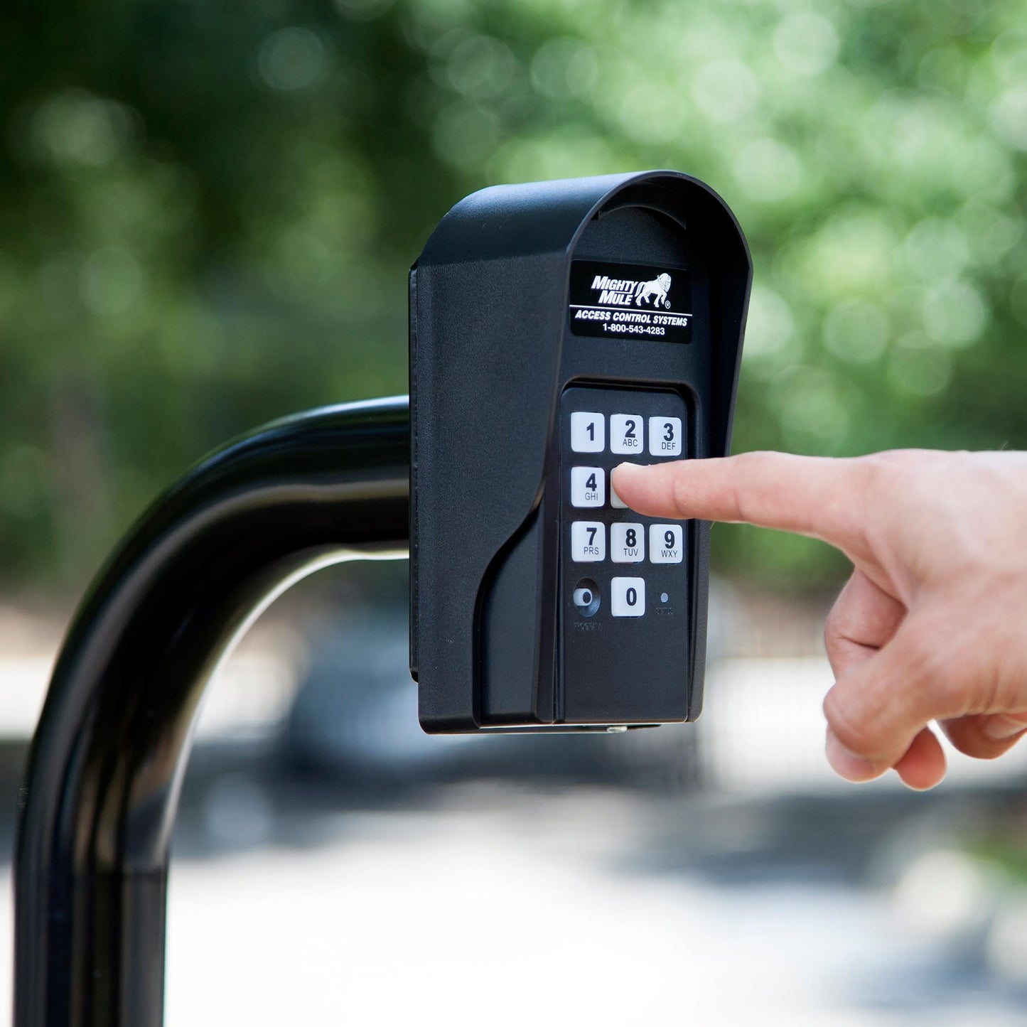Mighty Mule Keypad and Goose Neck Mounting Post Kit, Weatherproof Post and Driveway Keypad, Backlit for Convenience, Made for Mighty Mule Gate Opener, Black, FM137-PED