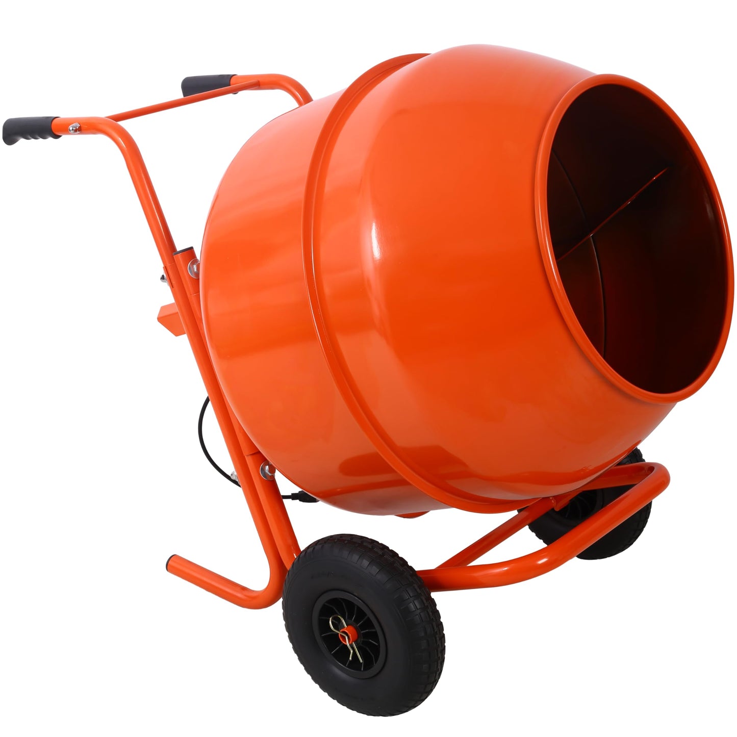 Cement Mixer 8 Cu.Ft. 224L Portable Electric Poly Drum Concrete Mixer, Heavy Duty Power Cement Mixing Machine for Mortar, Stucco and Fodder - 115V-60HZ, Orange