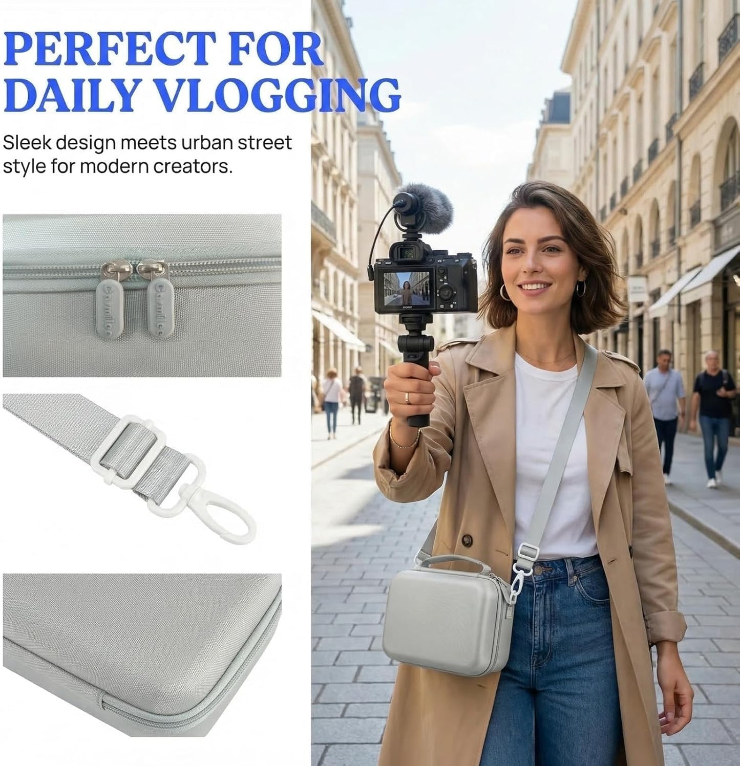 ZV-E10 a6400/ a6700/ a6100/ a6000/ a6600/ a6500 casmilee Camera Case for Sony Alpha Alpha Mirrorless Digital Camera