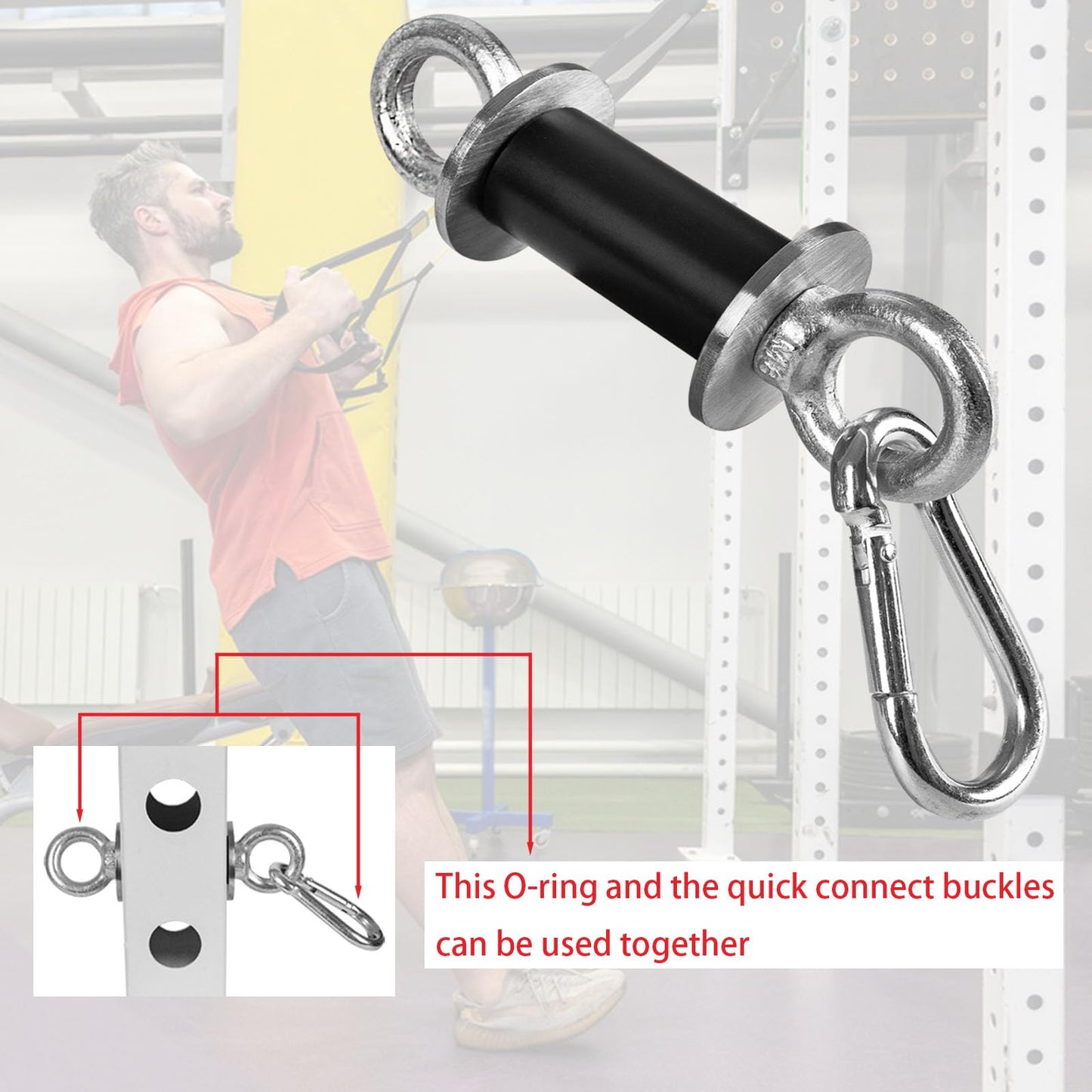 Ertuohg 2PCS Power Rack Attachments, Heavy Duty Squat Rack Attachments, Power Rack Shackle Band Attachment for Strength Training, Resistance Band Accessories Fits 1" Holes